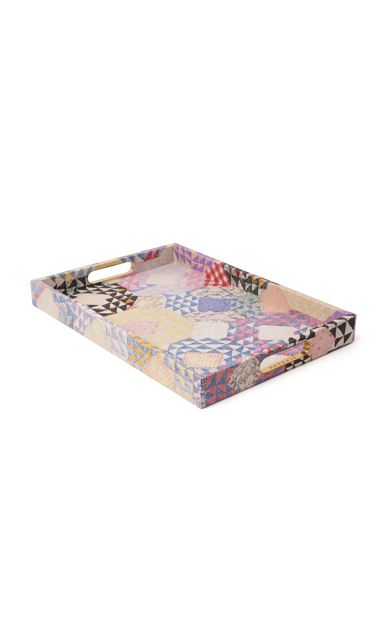 St. Frank Shell Kaleidoscope Quilt Large Decorative Tray In Multi