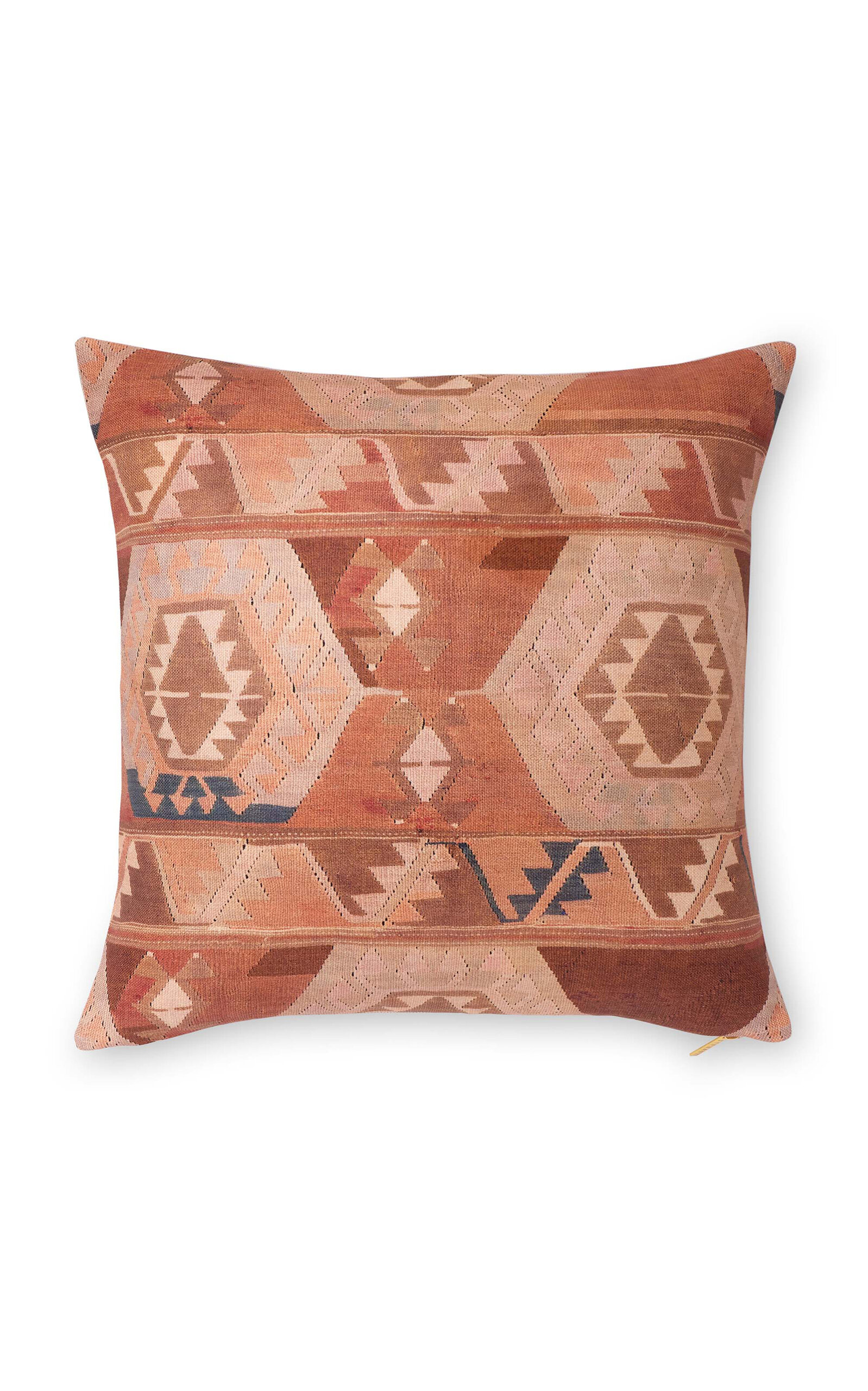 St. Frank Kilim Adobe Prism Linen-Cotton Pillow - Brown