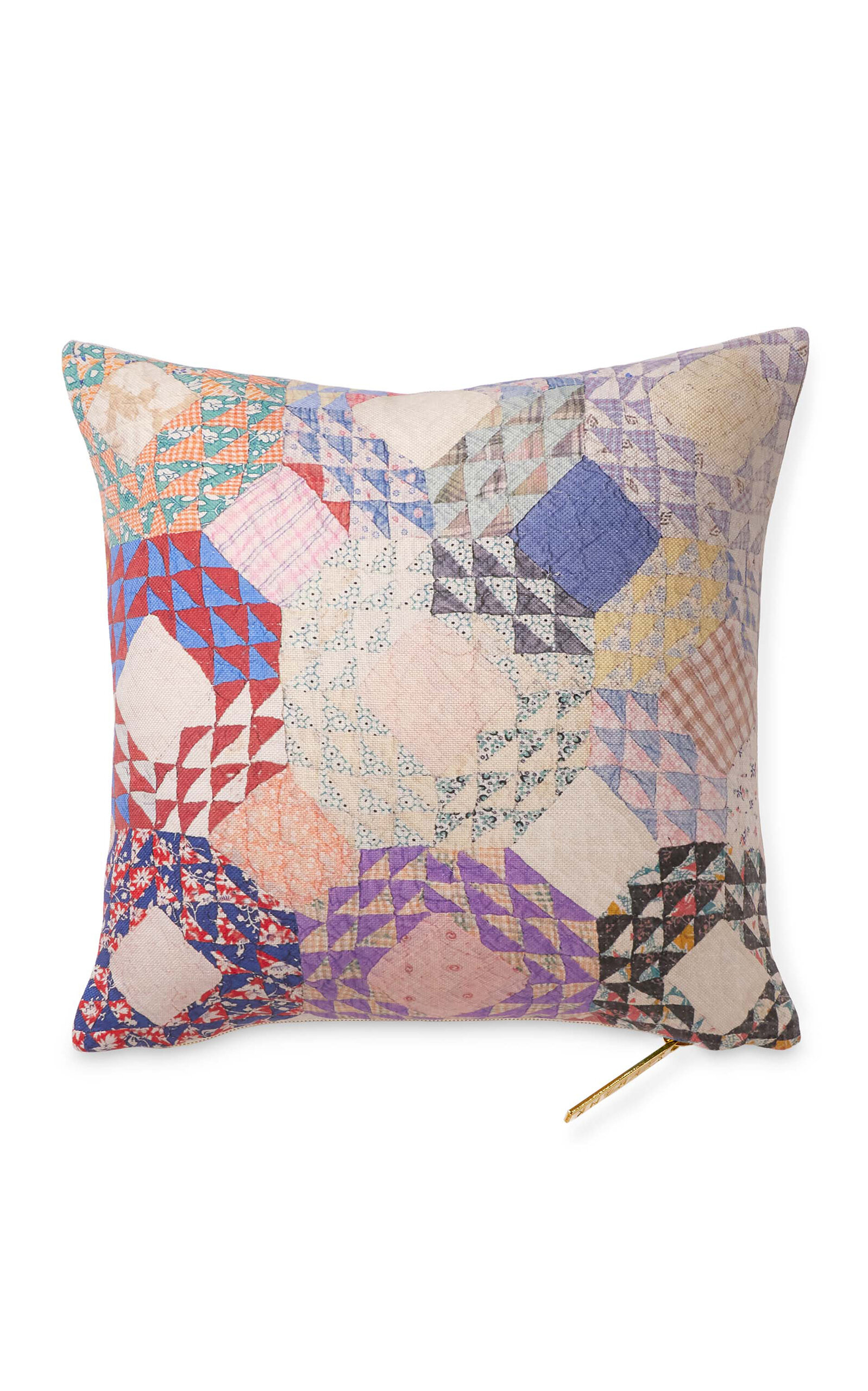 St. Frank Kaleidoscope Quilted Cotton-Linen Pillow - Multi