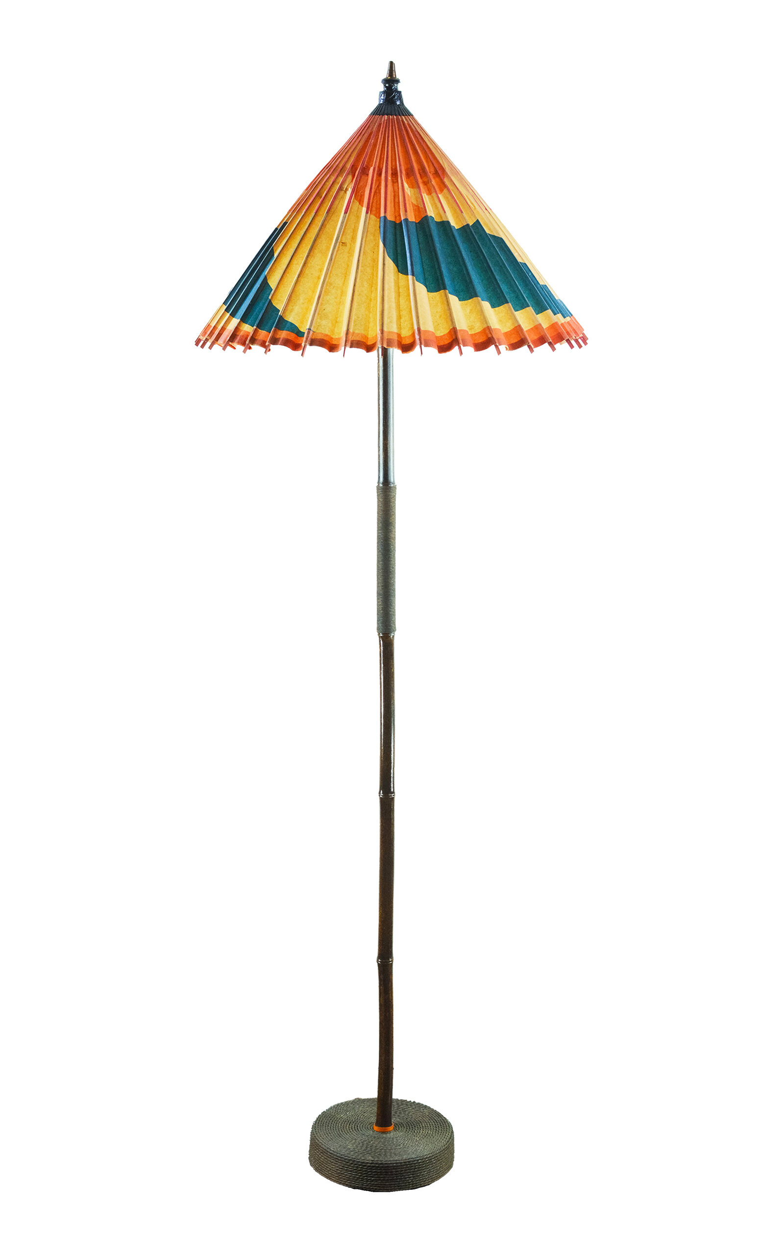 Tennant New York 1933 World's Fair Black Bamboo Lamp - Brown