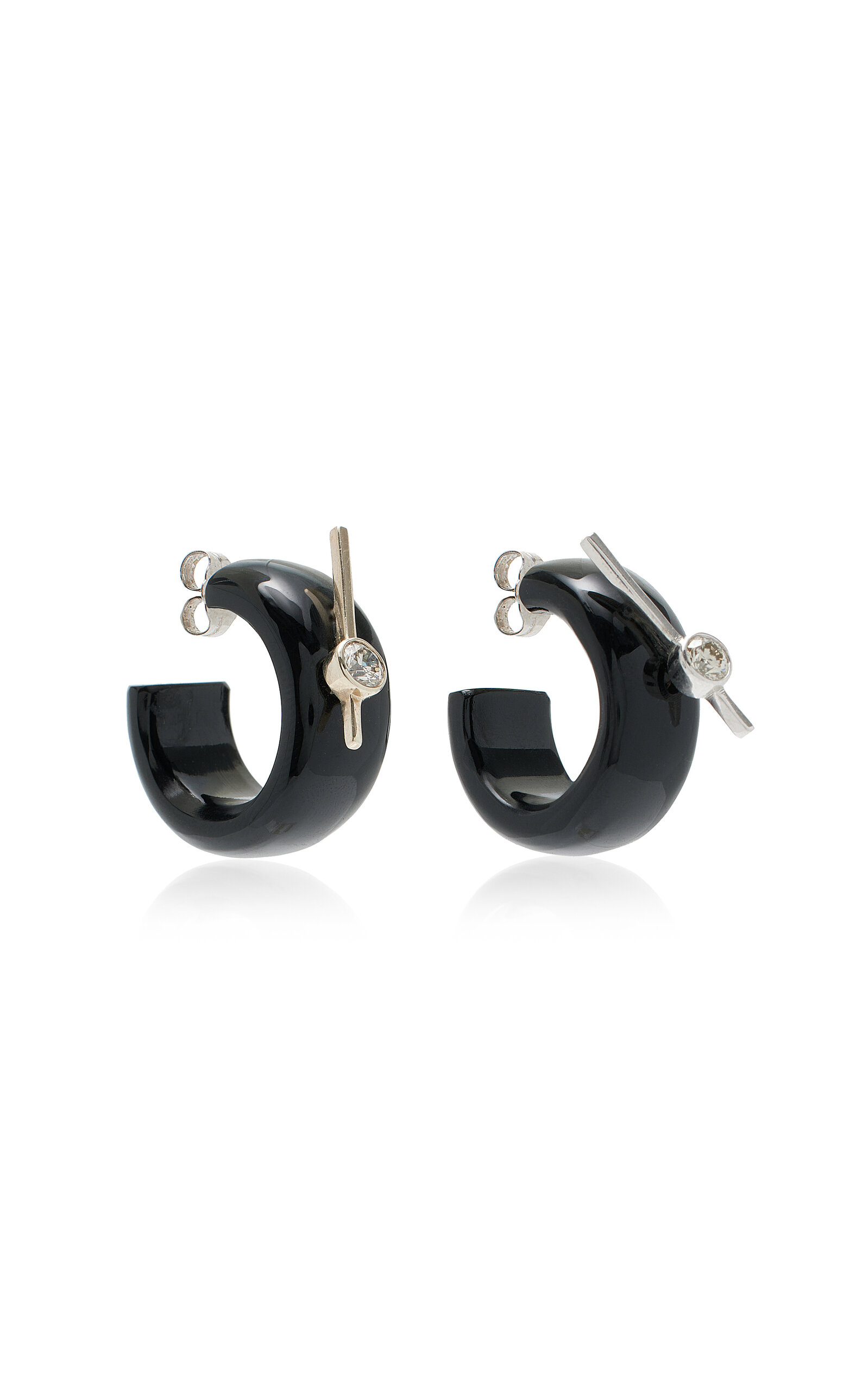 Promises 14K White Gold Onyx Earrings