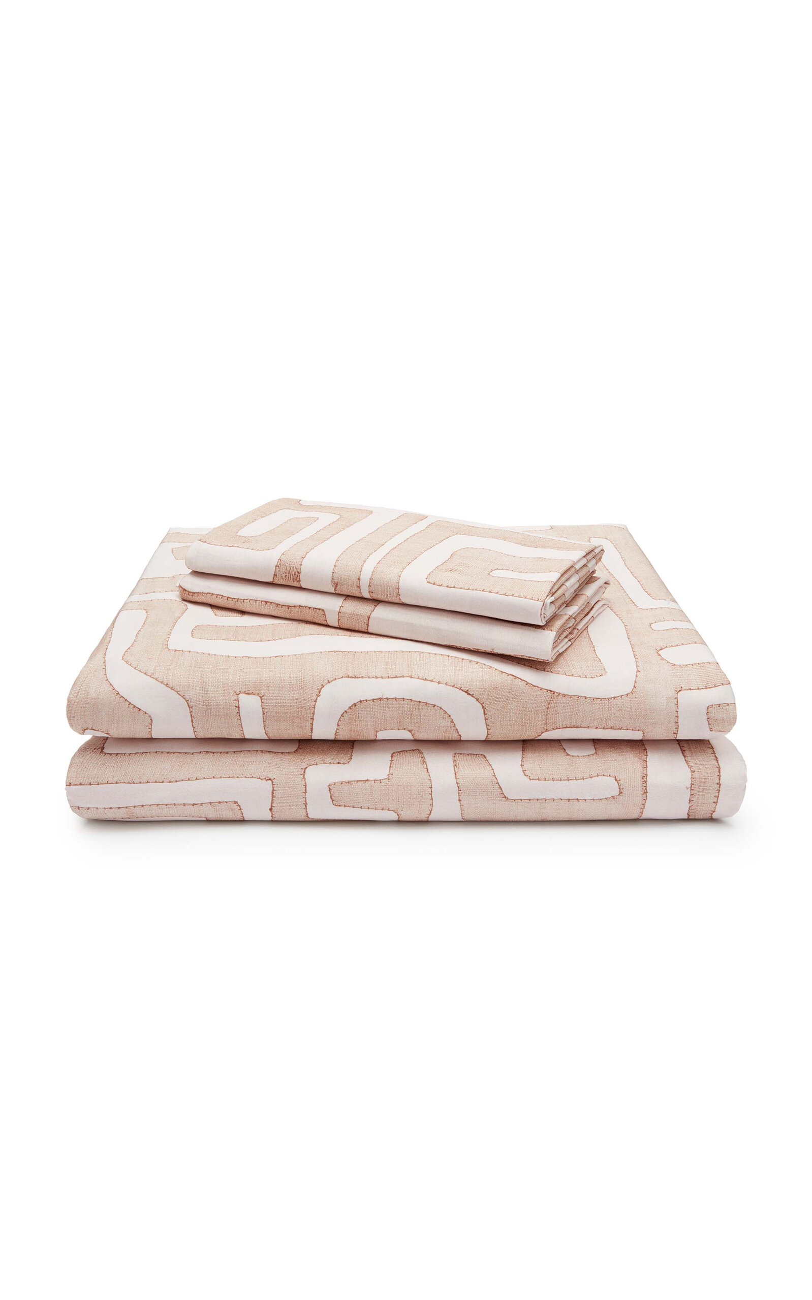 Shop St. Frank Classic Kuba Cloth Sheet Set In Light Pink