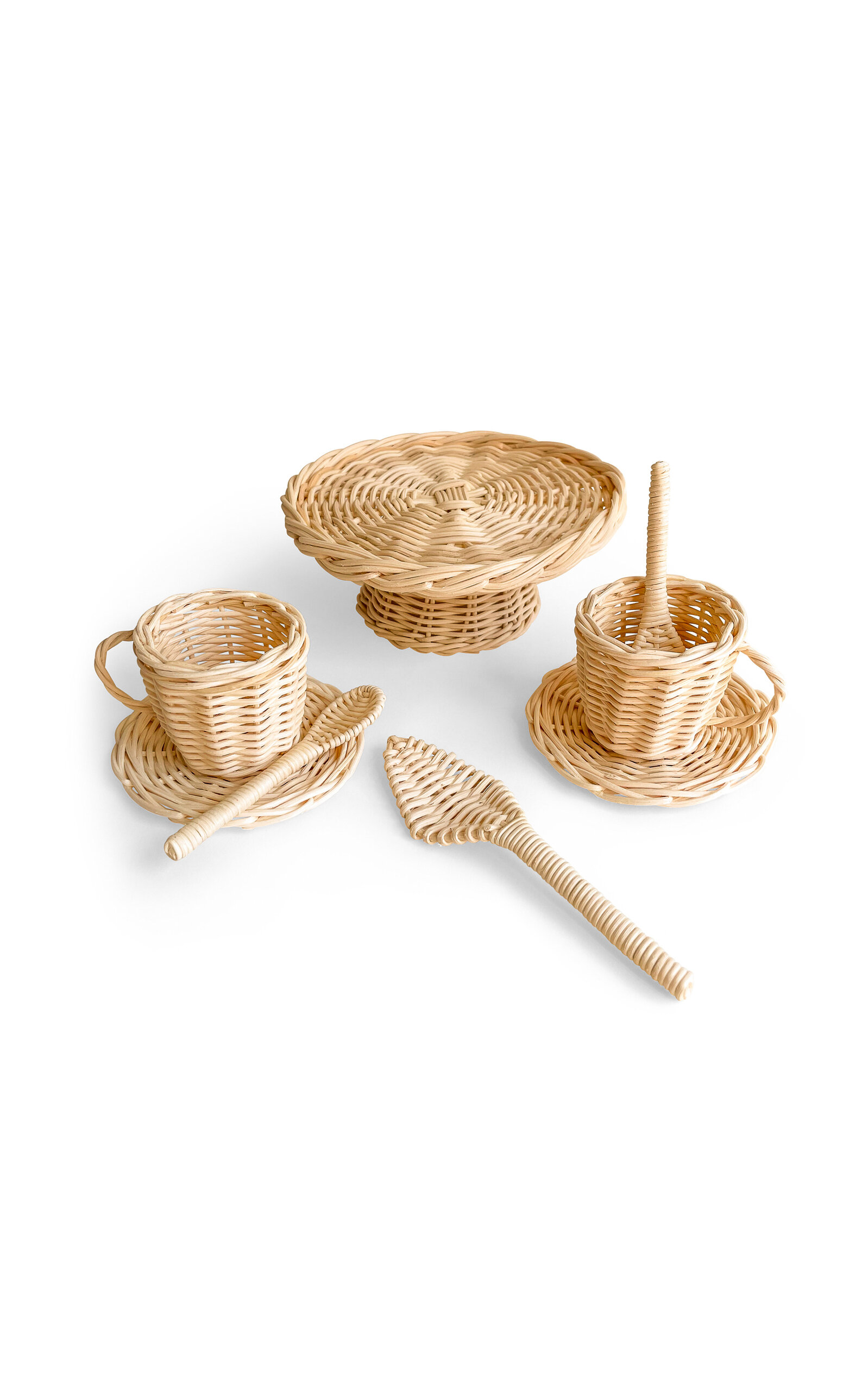 Poppie Toys Kids Rattan Toy Coffee and Cake Set