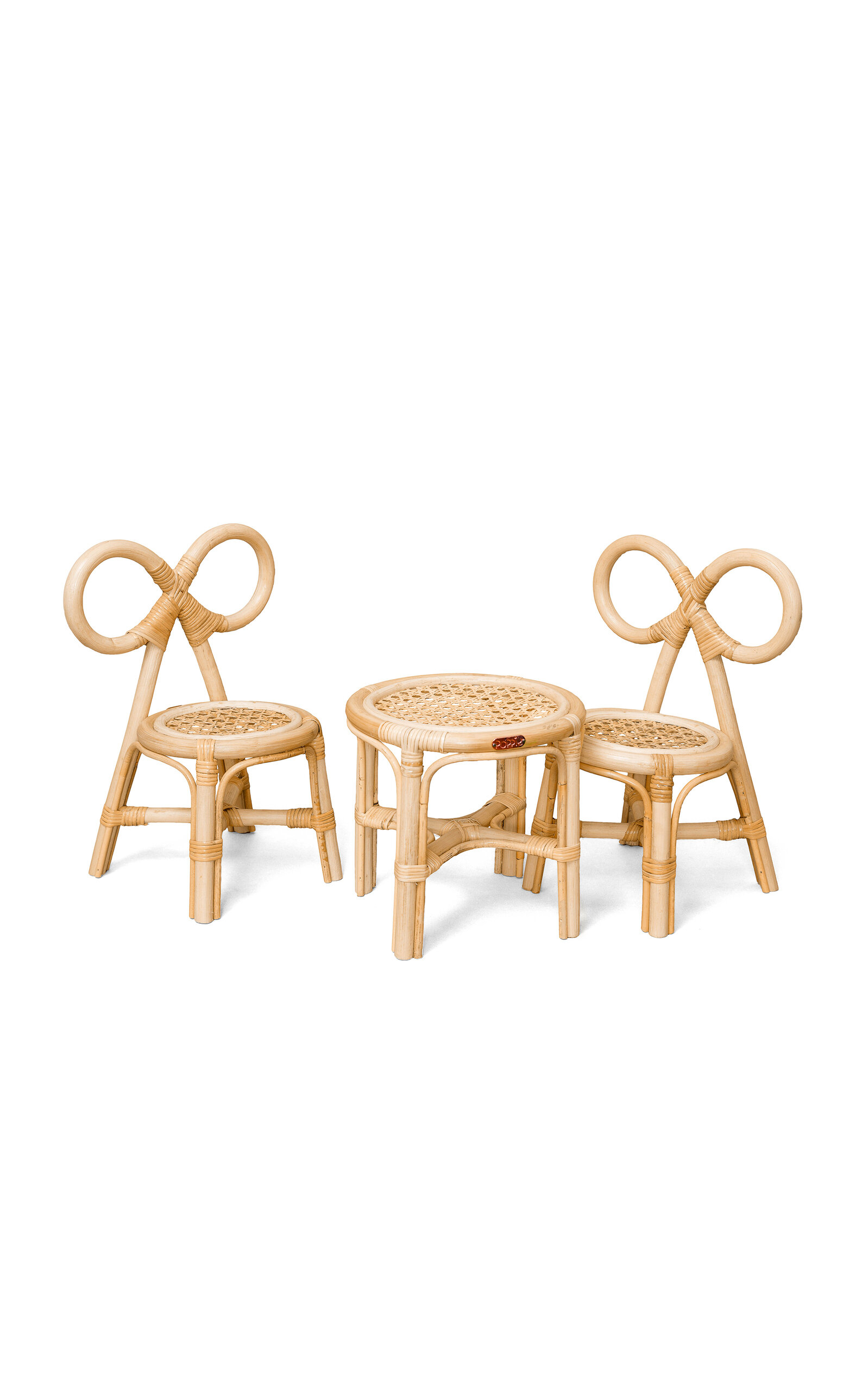 Poppie Toys Kids Mini Rattan Toy Table and Chairs Set
