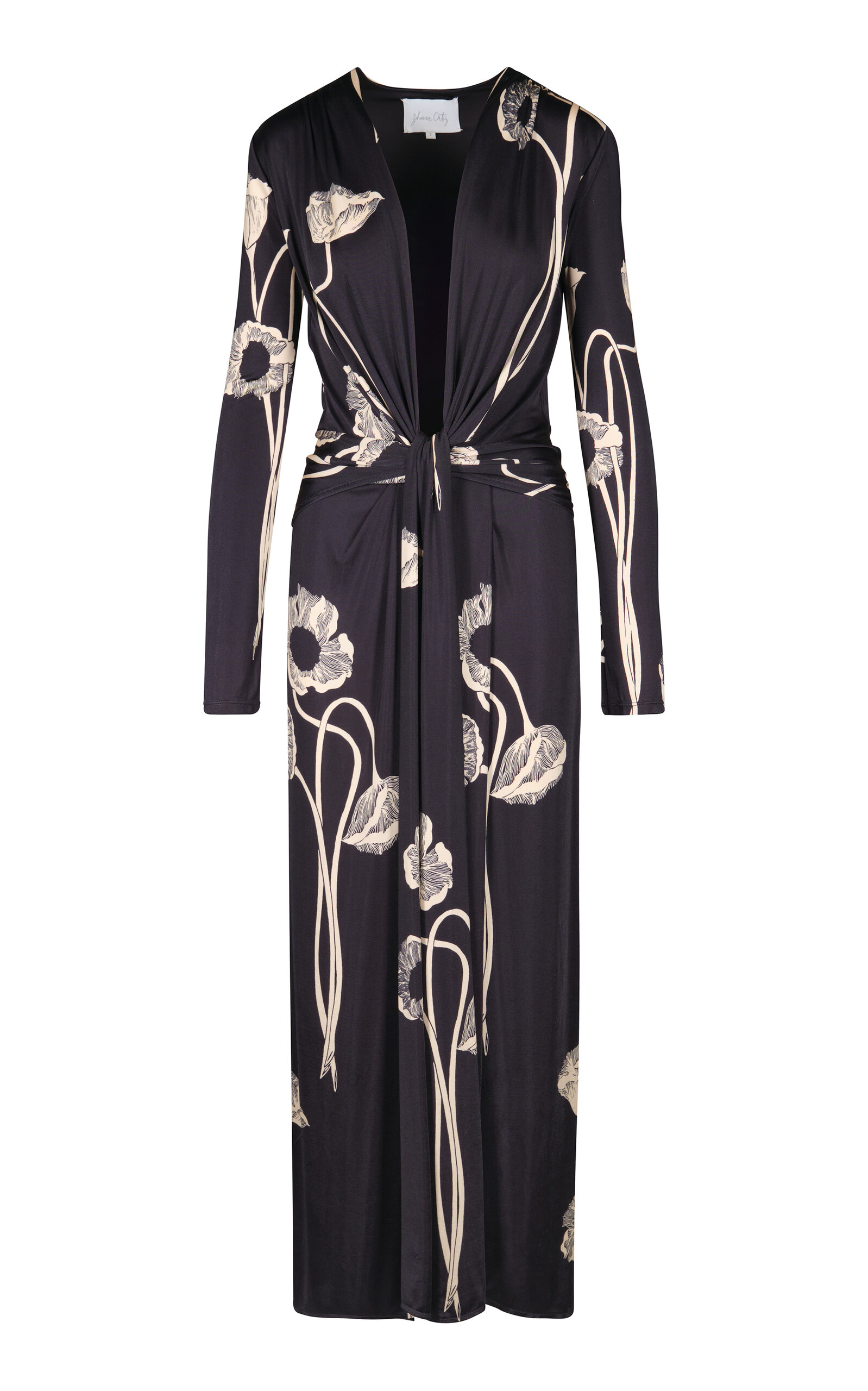 JOHANNA ORTIZ POPPY OASIS PLUNGING MAXI DRESS