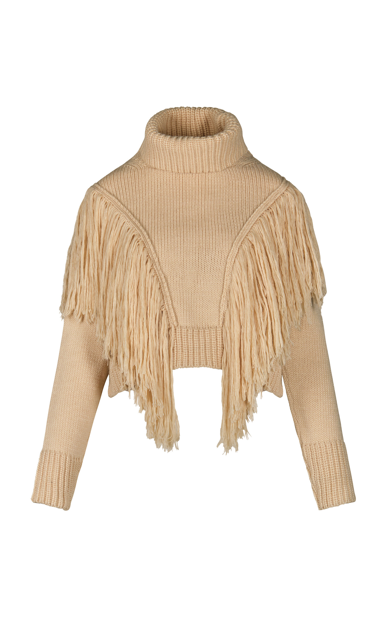 Johanna Ortiz Ecru Elegancia Natural Fringed Cashmere Sweater In Ivory