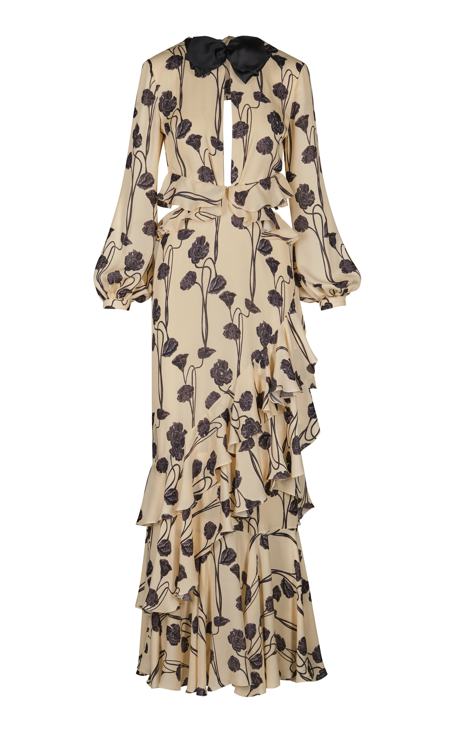 Johanna Ortiz Metafora En Flor Ruffled Silk Maxi Dress In Ivory