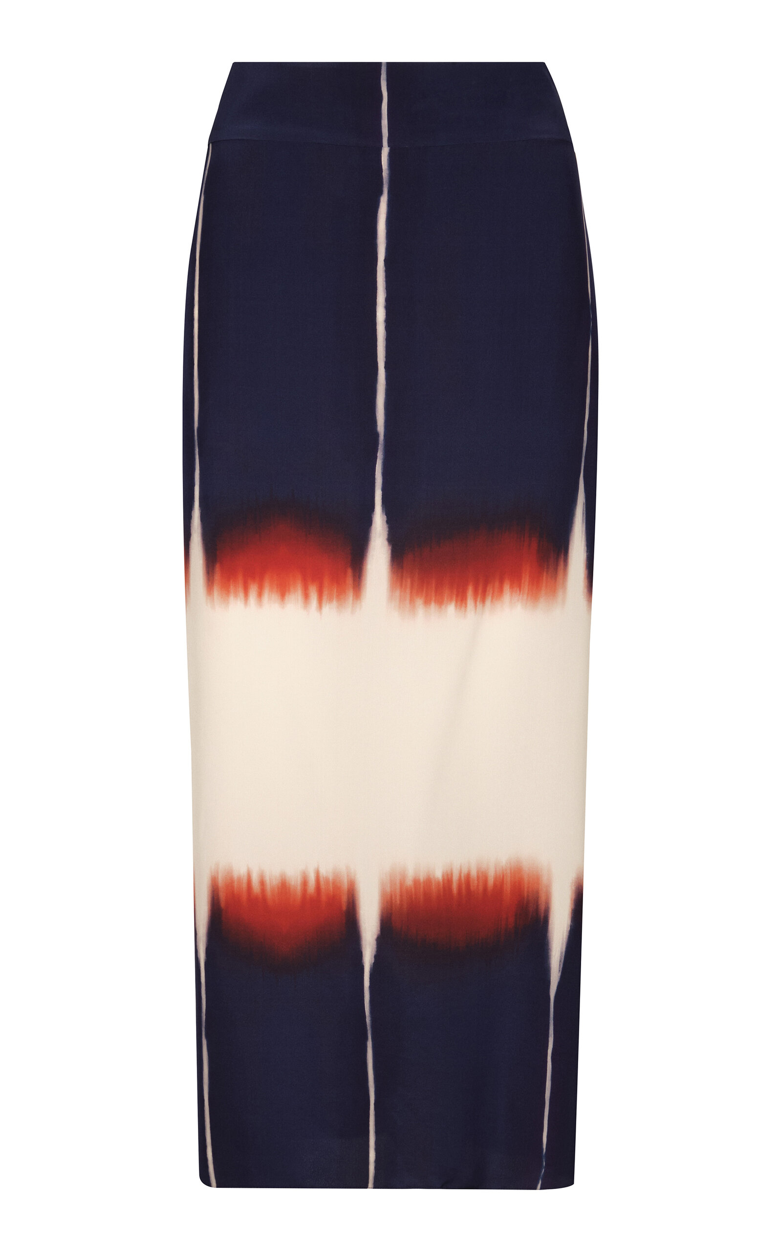 Johanna Ortiz Alegoria De Color Printed Silk Maxi Skirt In Navy