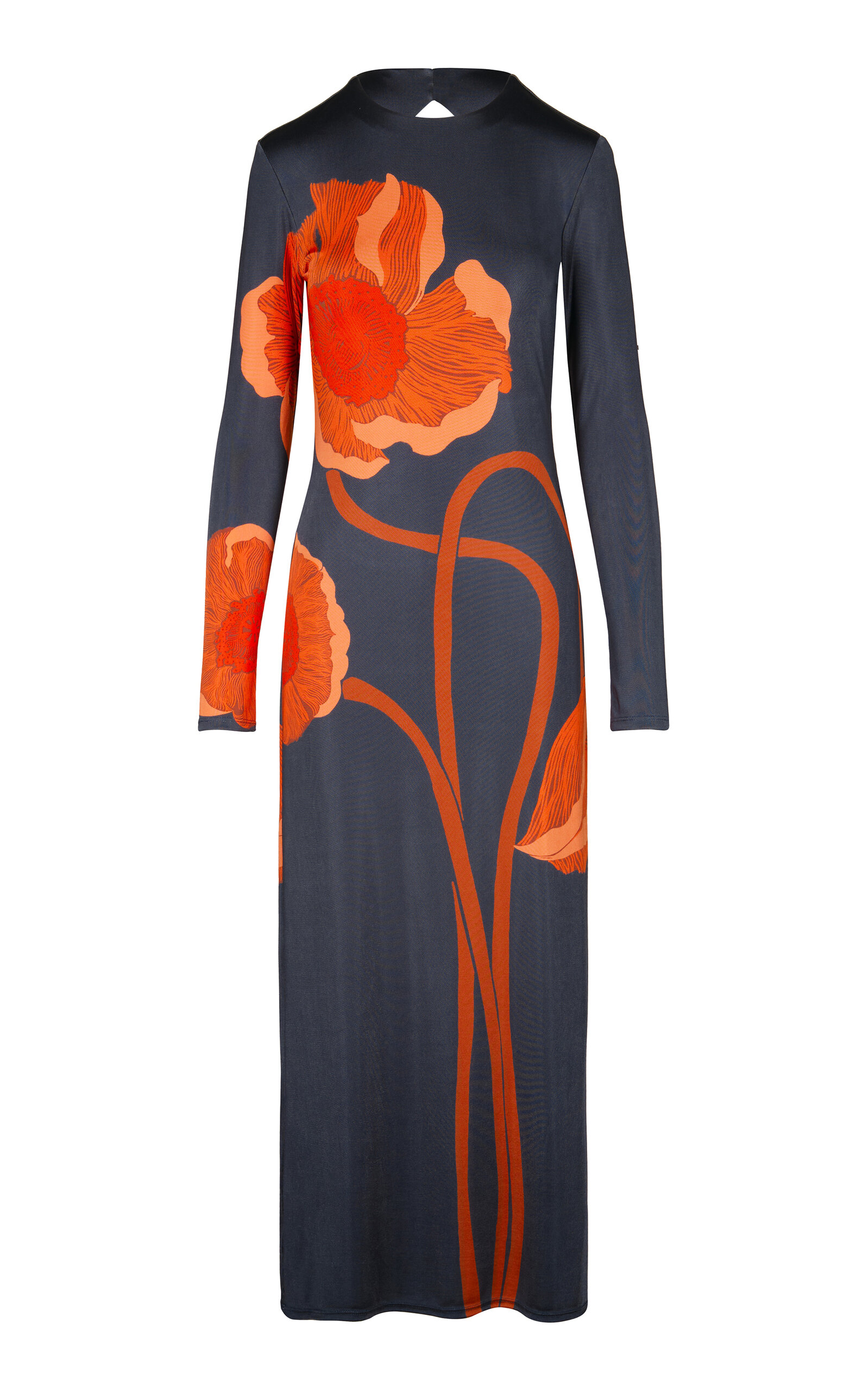 JOHANNA ORTIZ COLOURFUL ALLEGORY OPEN-BACK JERSEY MAXI DRESS