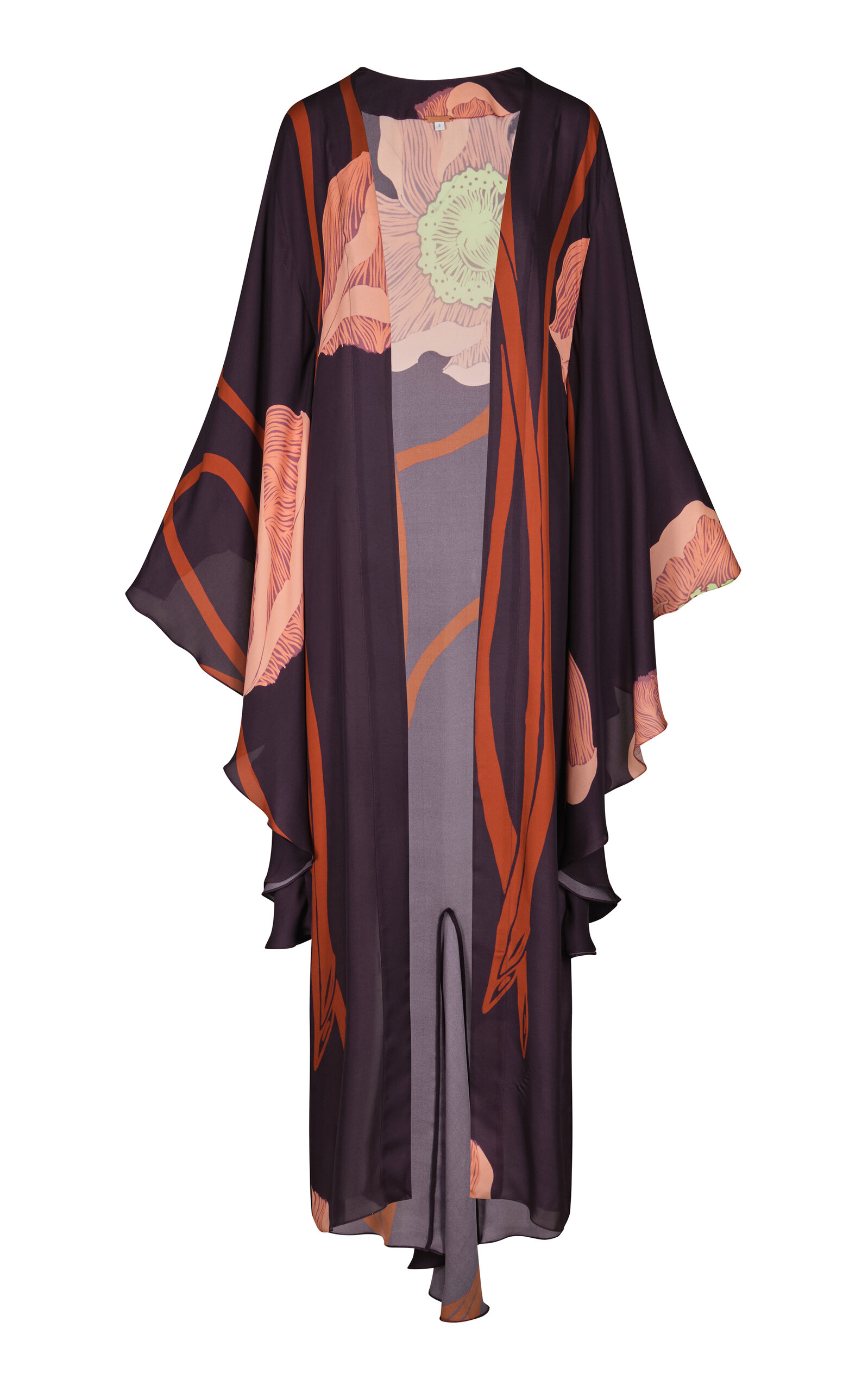 Johanna Ortiz Retained Spirituality Floral Silk Kimono In Purple