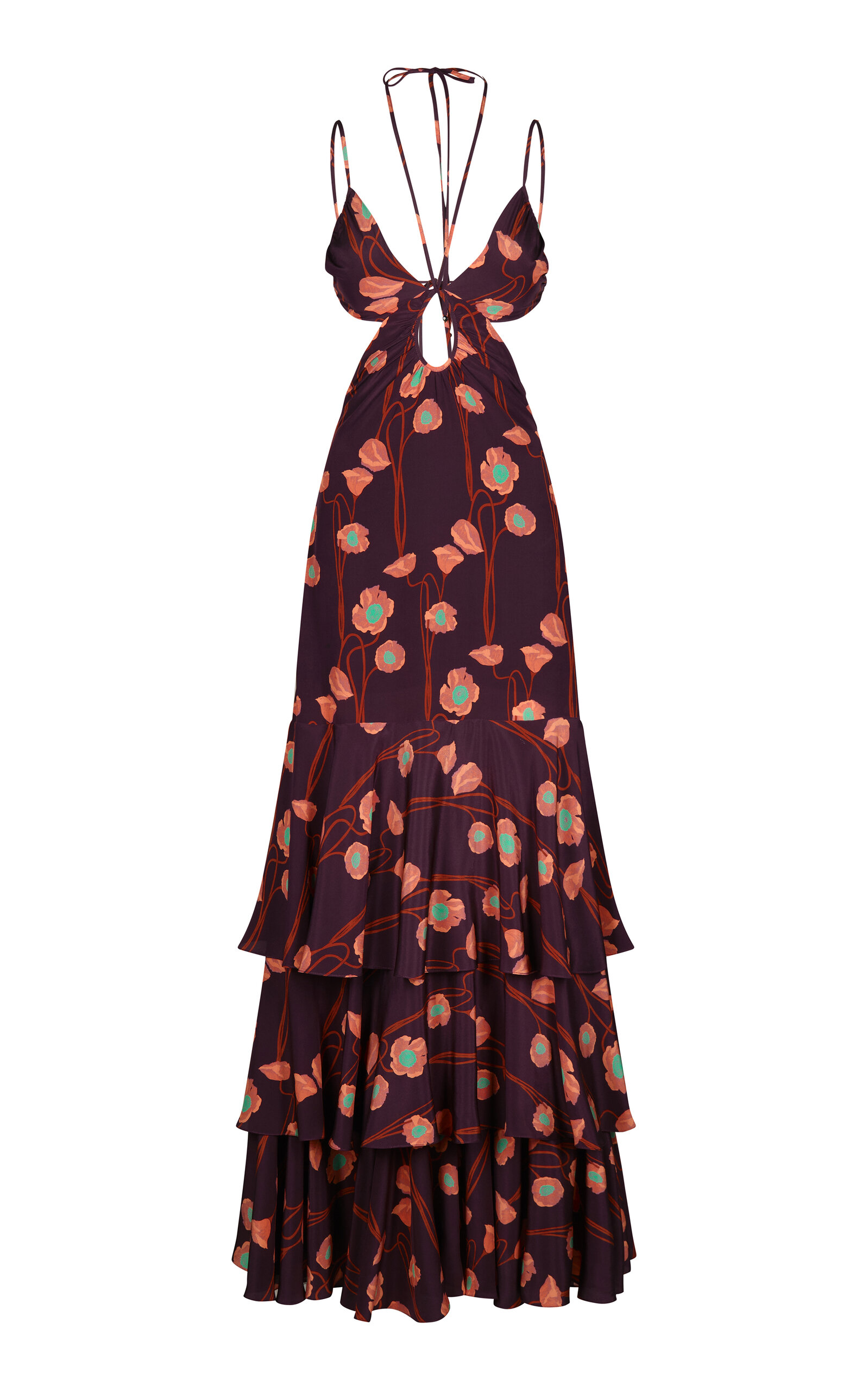 Johanna Ortiz Canto General Cutout Silk Maxi Dress In Purple