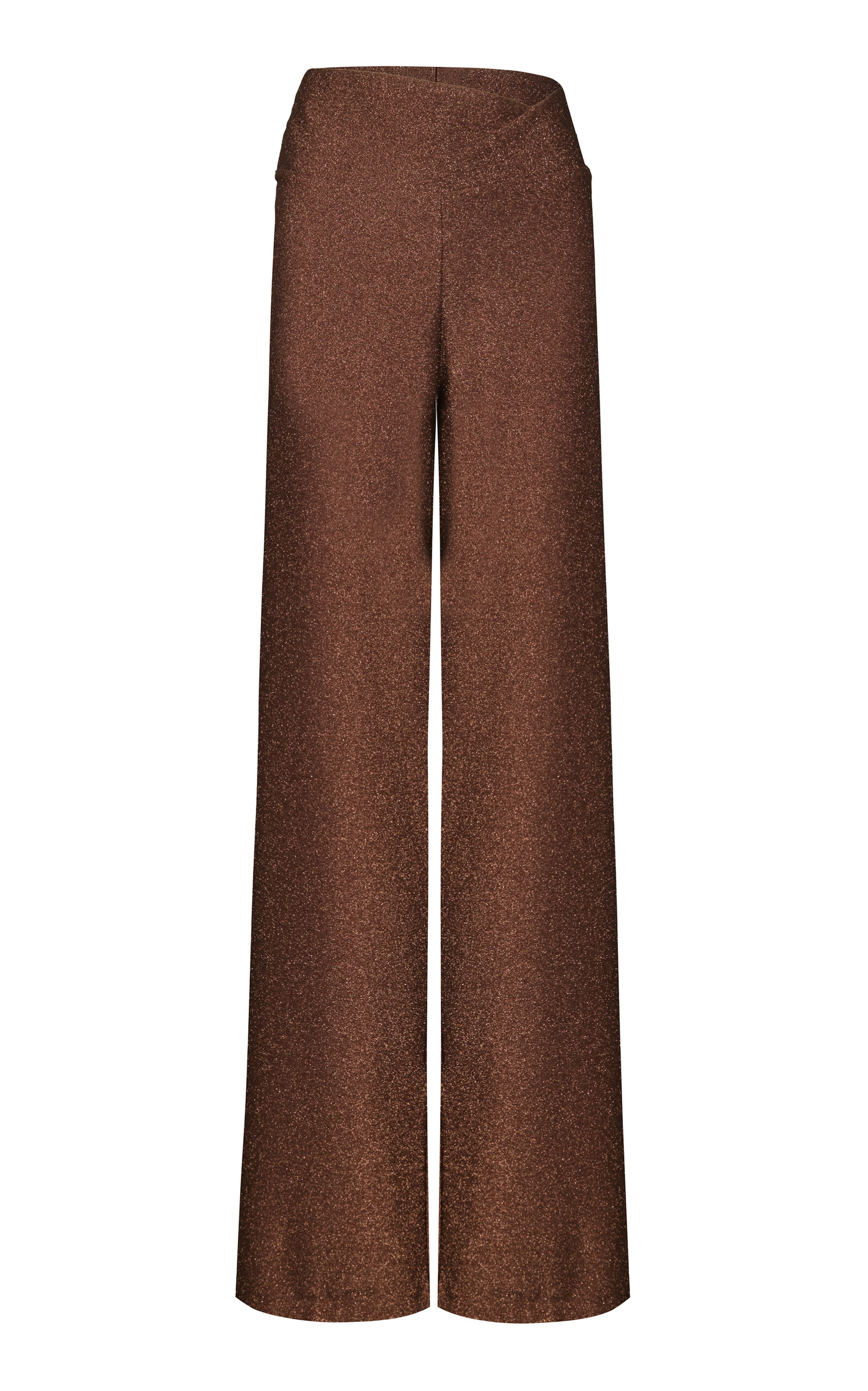 Johanna Ortiz Hechizo De Henna Lurex Wide-leg Pants In Bronze