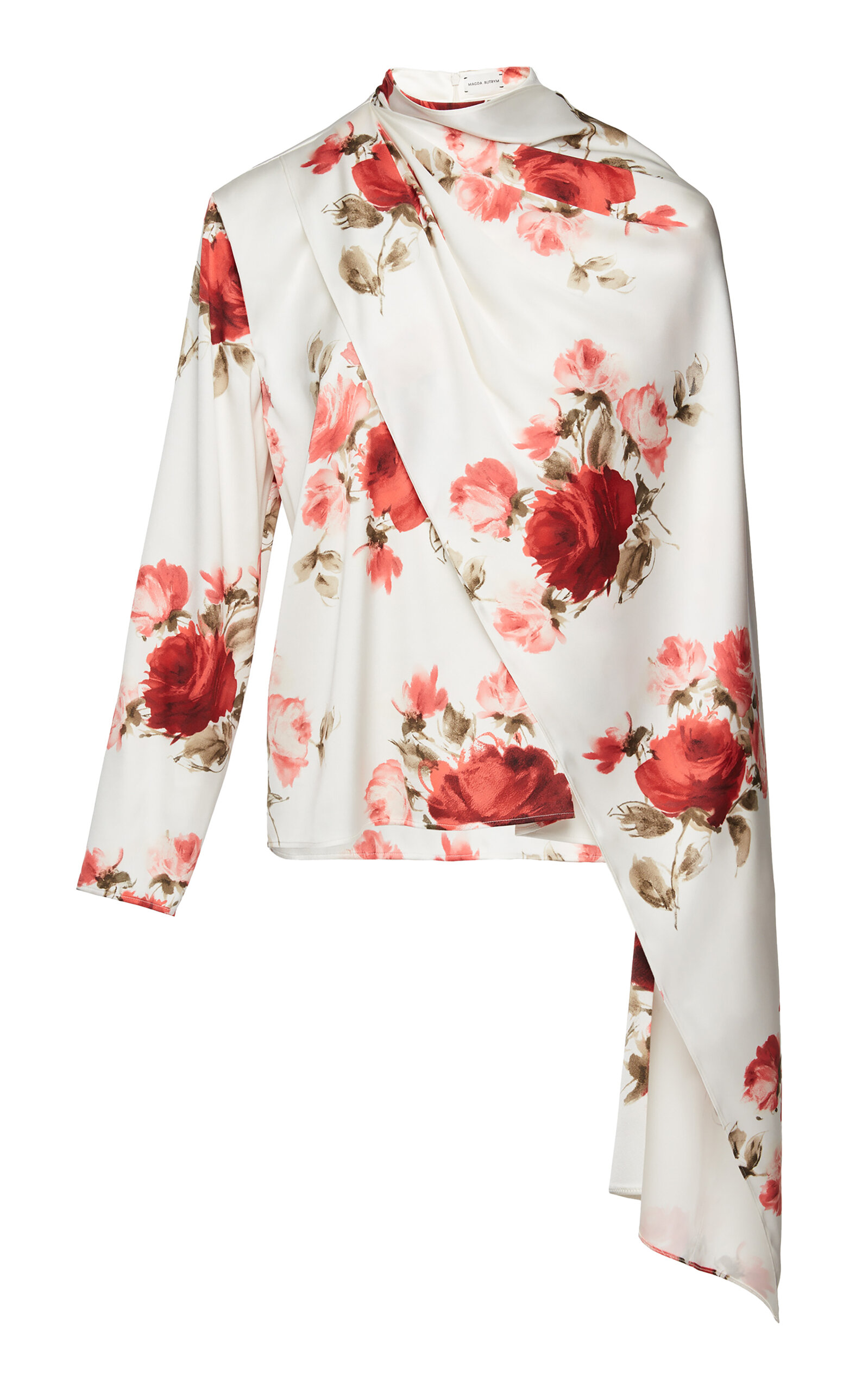 MAGDA BUTRYM SILK FLORAL PRINT CAPE TOP