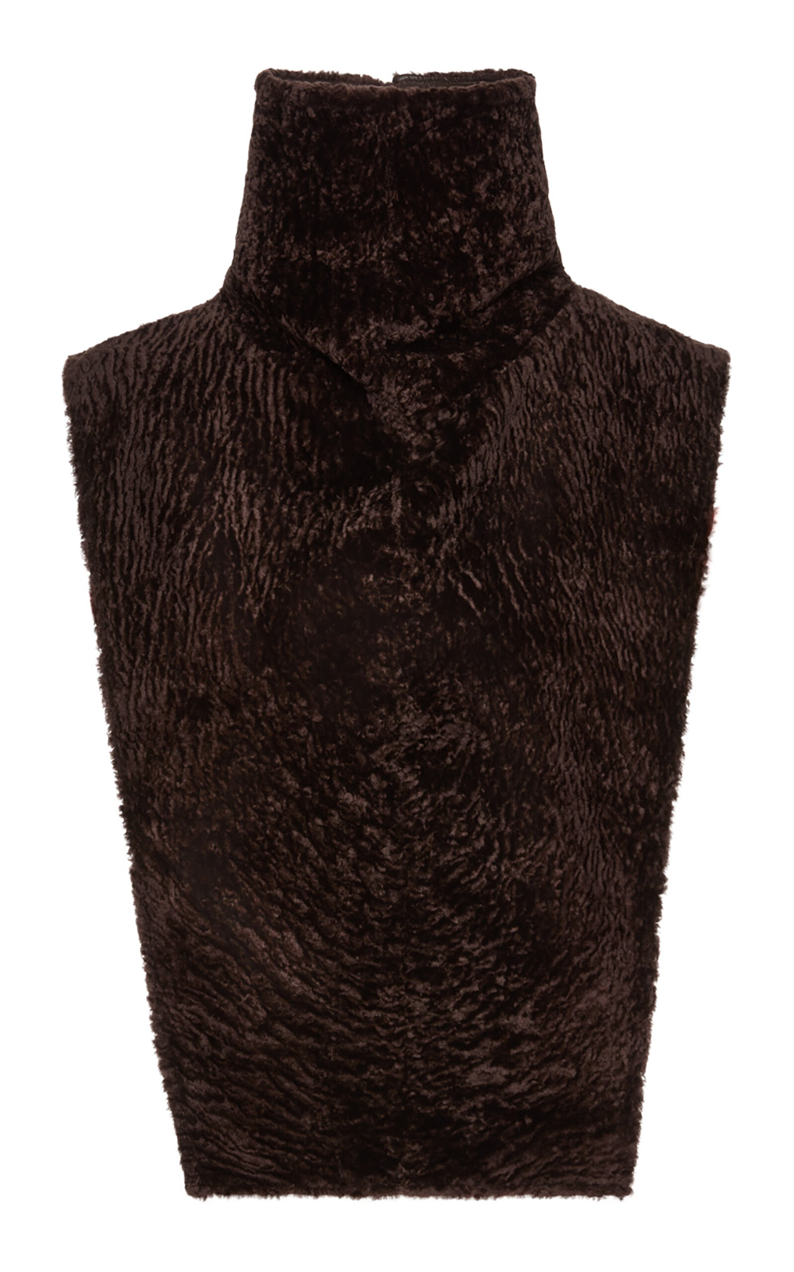 Magda Butrym Leather Turtleneck Top In Brown