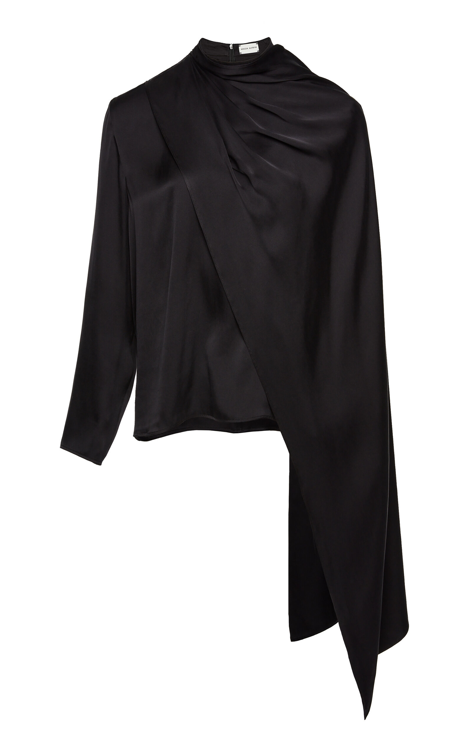 Magda Butrym Silk Wrap Top In Black