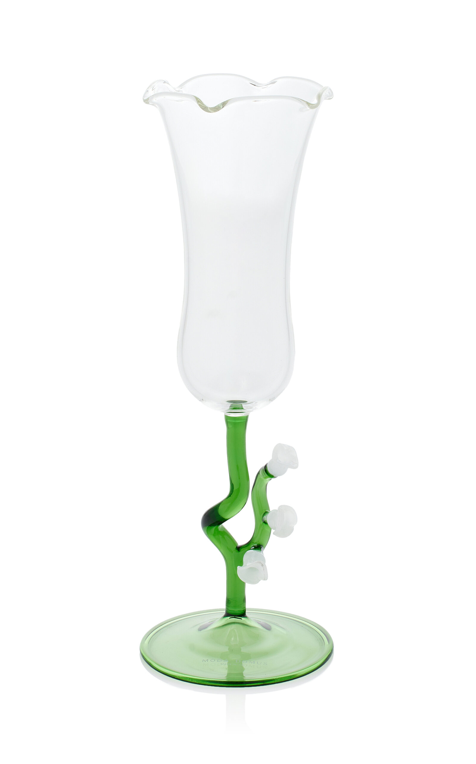 Moda Domus Lily of the Valley Fluted Champagne Glass - Green