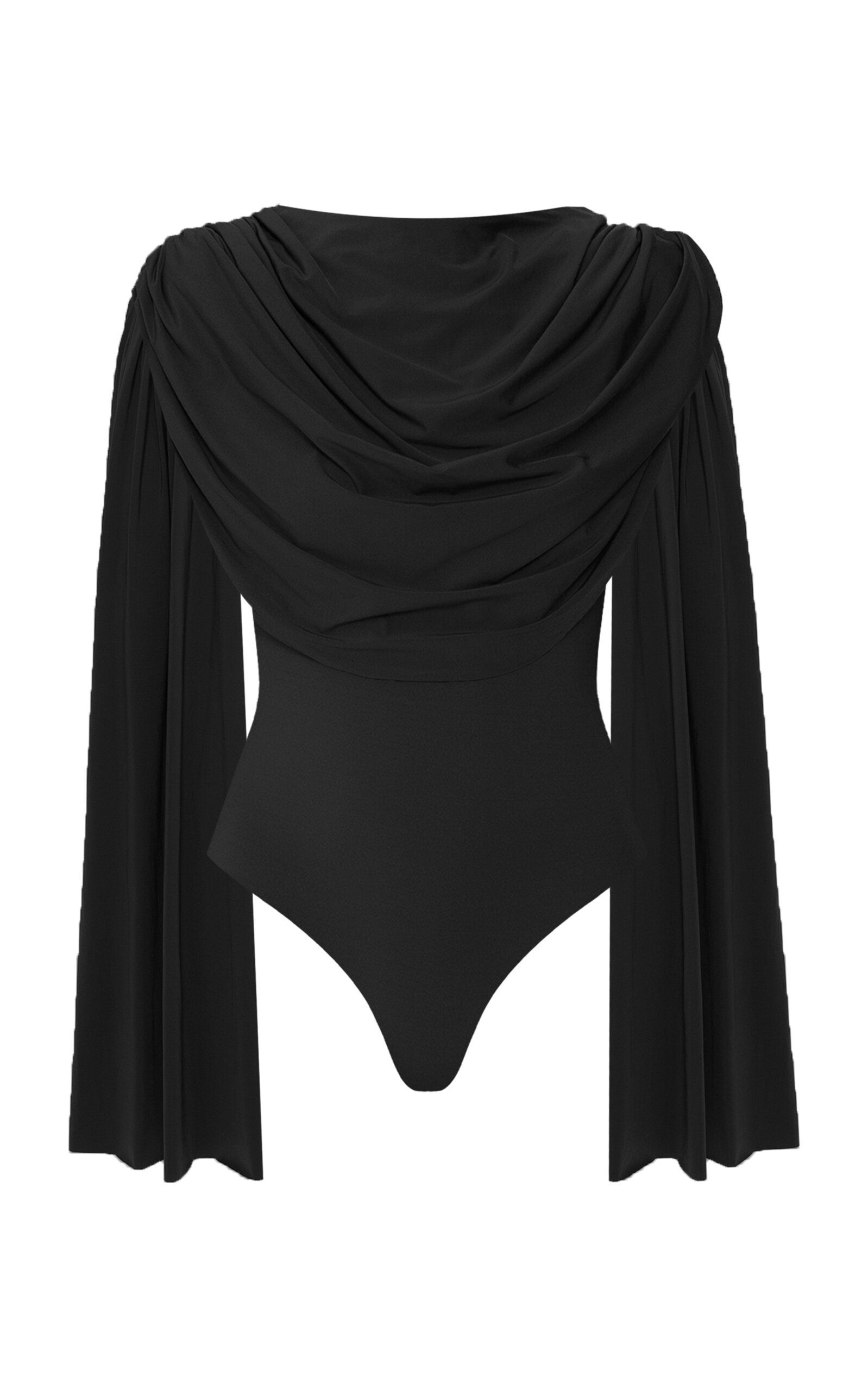 Maygel Coronel Burano Draped Bodysuit In Black