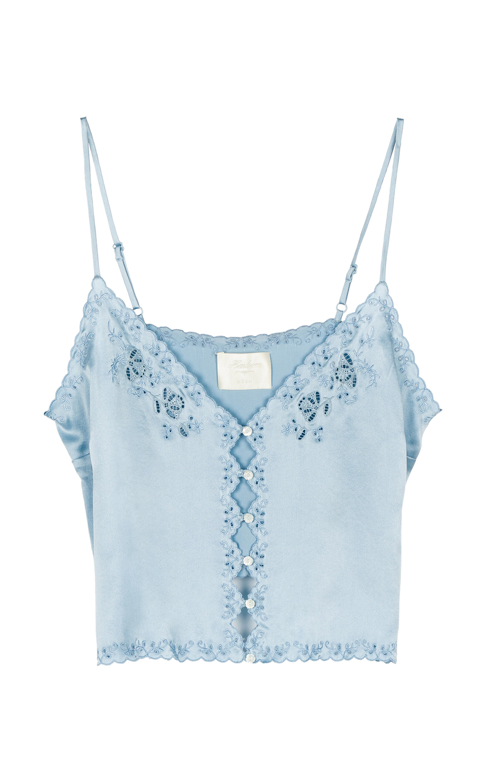 DOEN ELISE EMBROIDERED SILK CAMI TOP