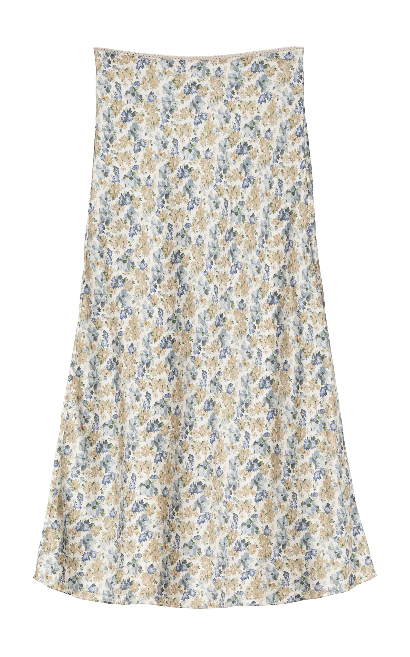 Doen Elowen Floral Silk-satin Midi Skirt