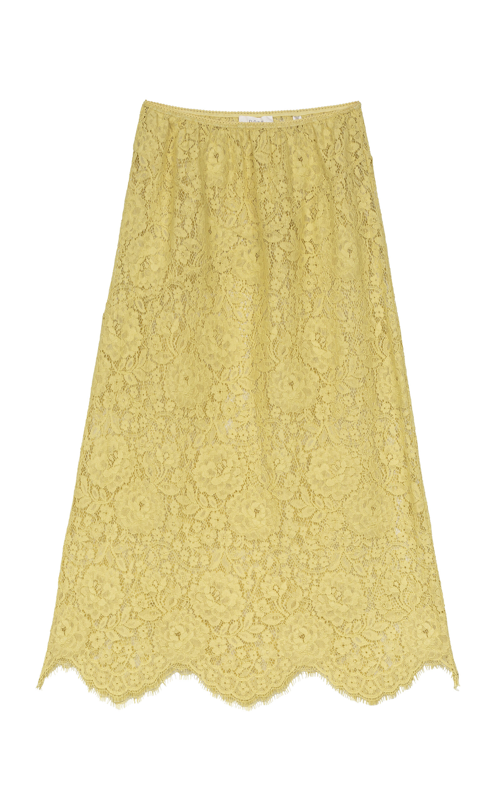 Doen Nandi Lace Midi Skirt In Yellow