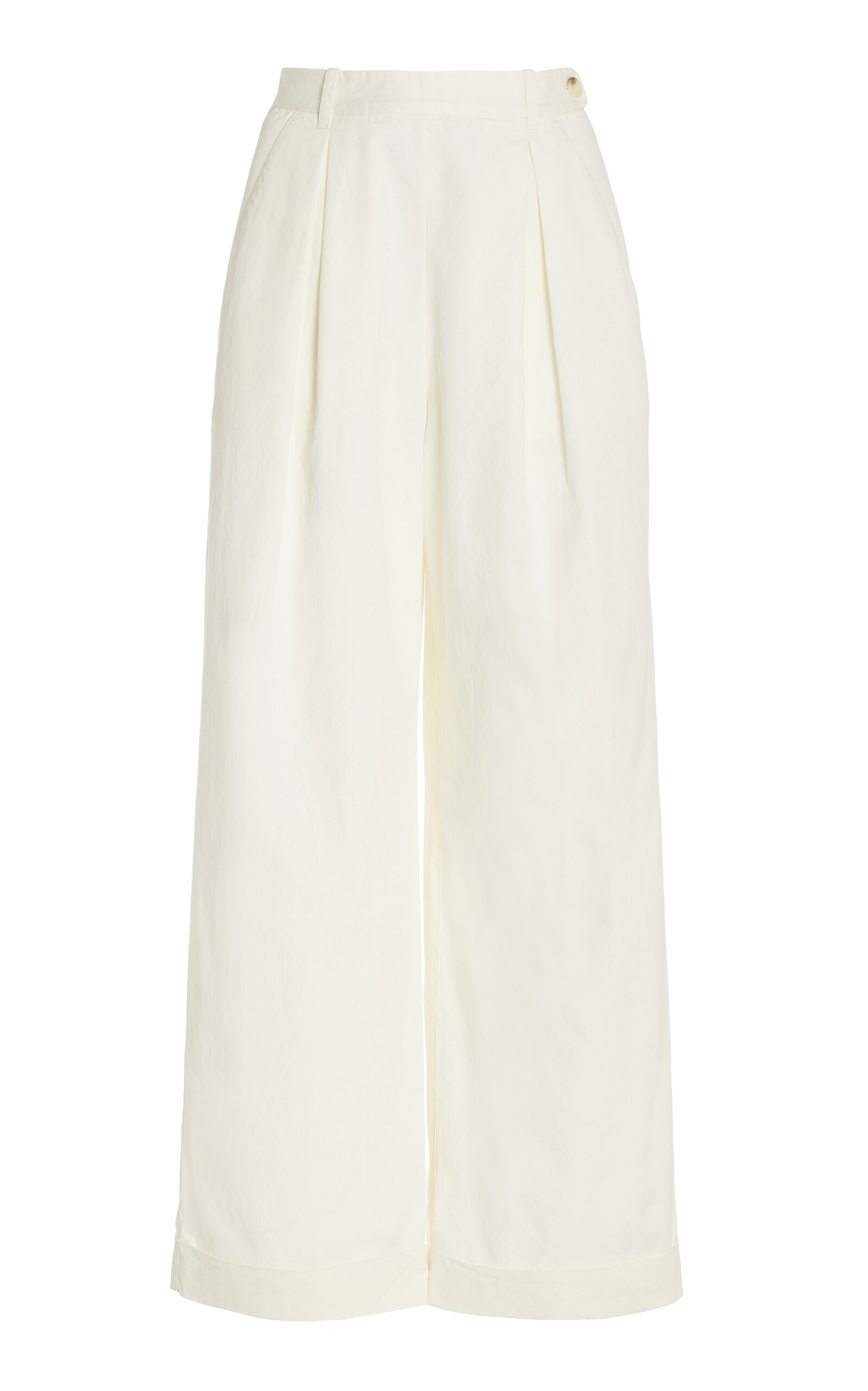 Doen Hilaire Wide-leg Cotton Palazzo Pants In White