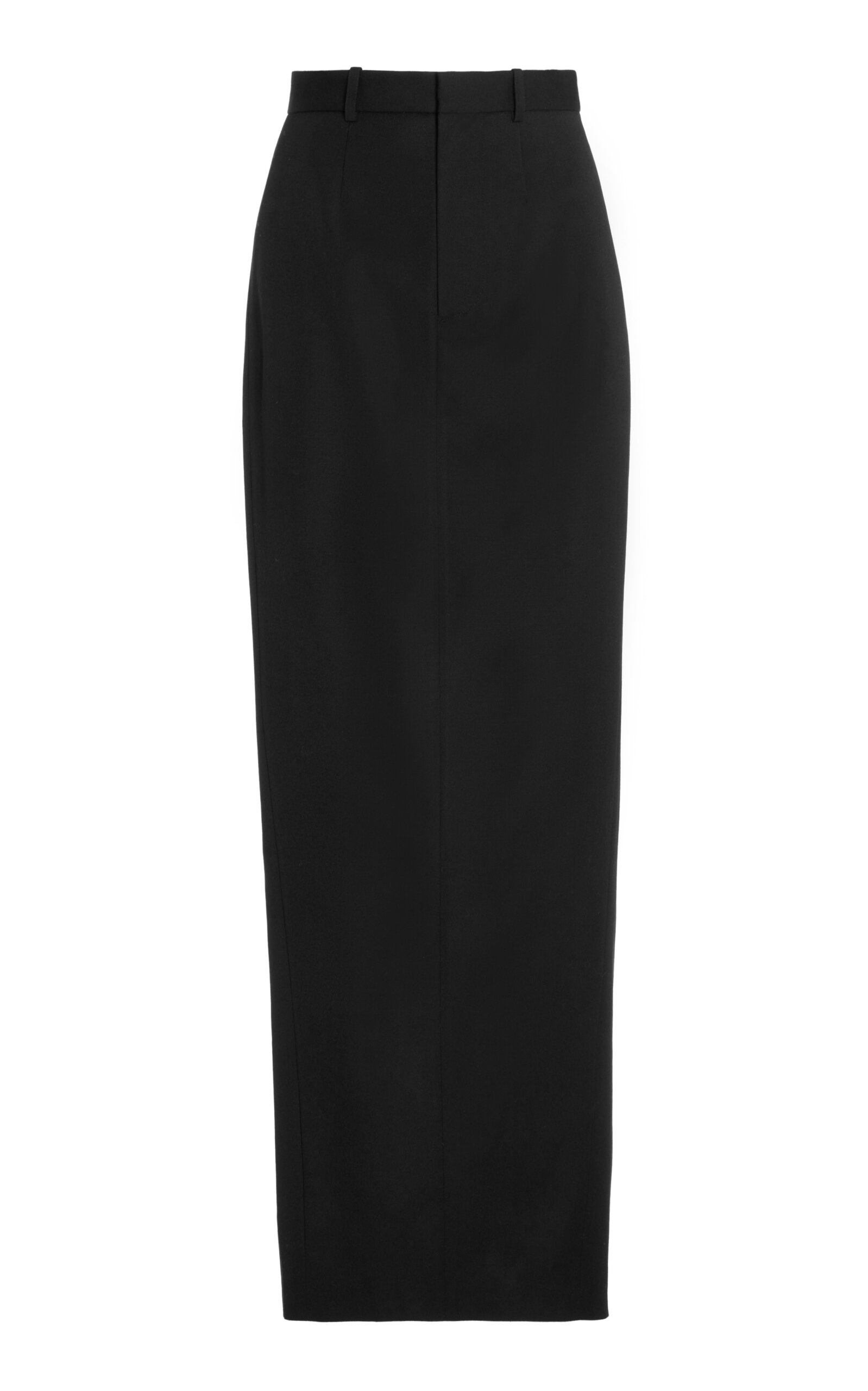 Grace Ling Tailored Wool Maxi Skirt In Black