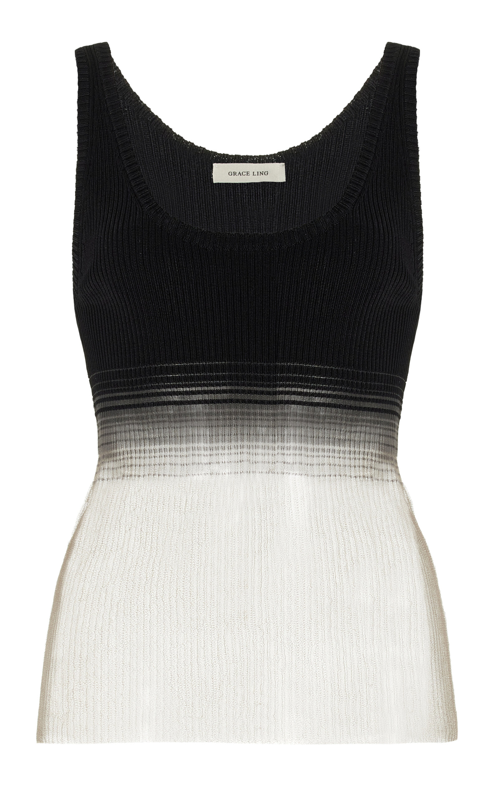Grace Ling Evanescent Ombre Tank Top In Black