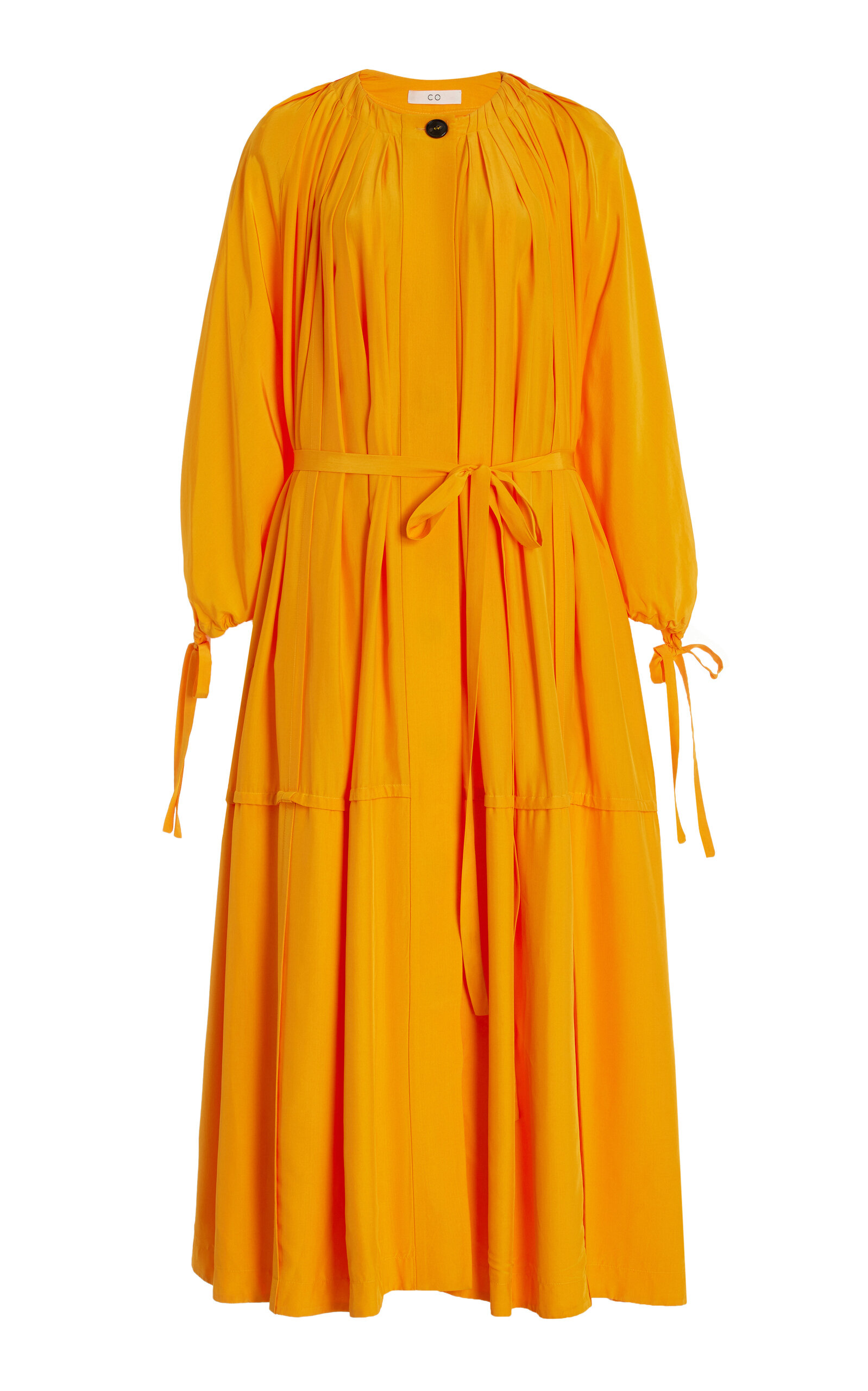 Shop Co Habotai Bubble Dress In Orange