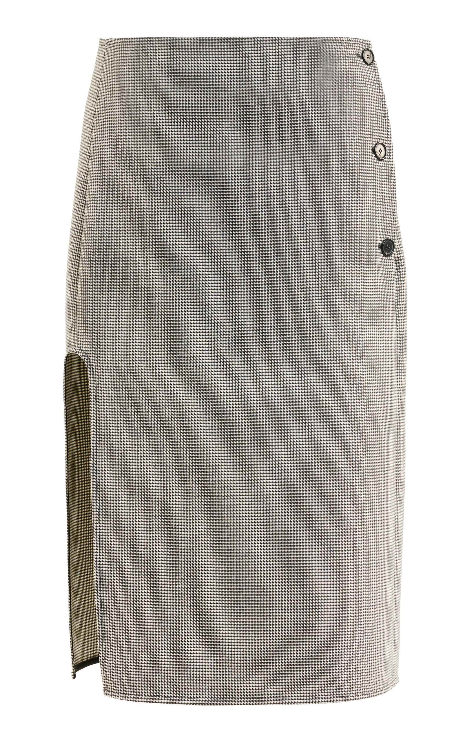 Courrèges Oblique Houndstooth Cotton Midi Skirt - Grey