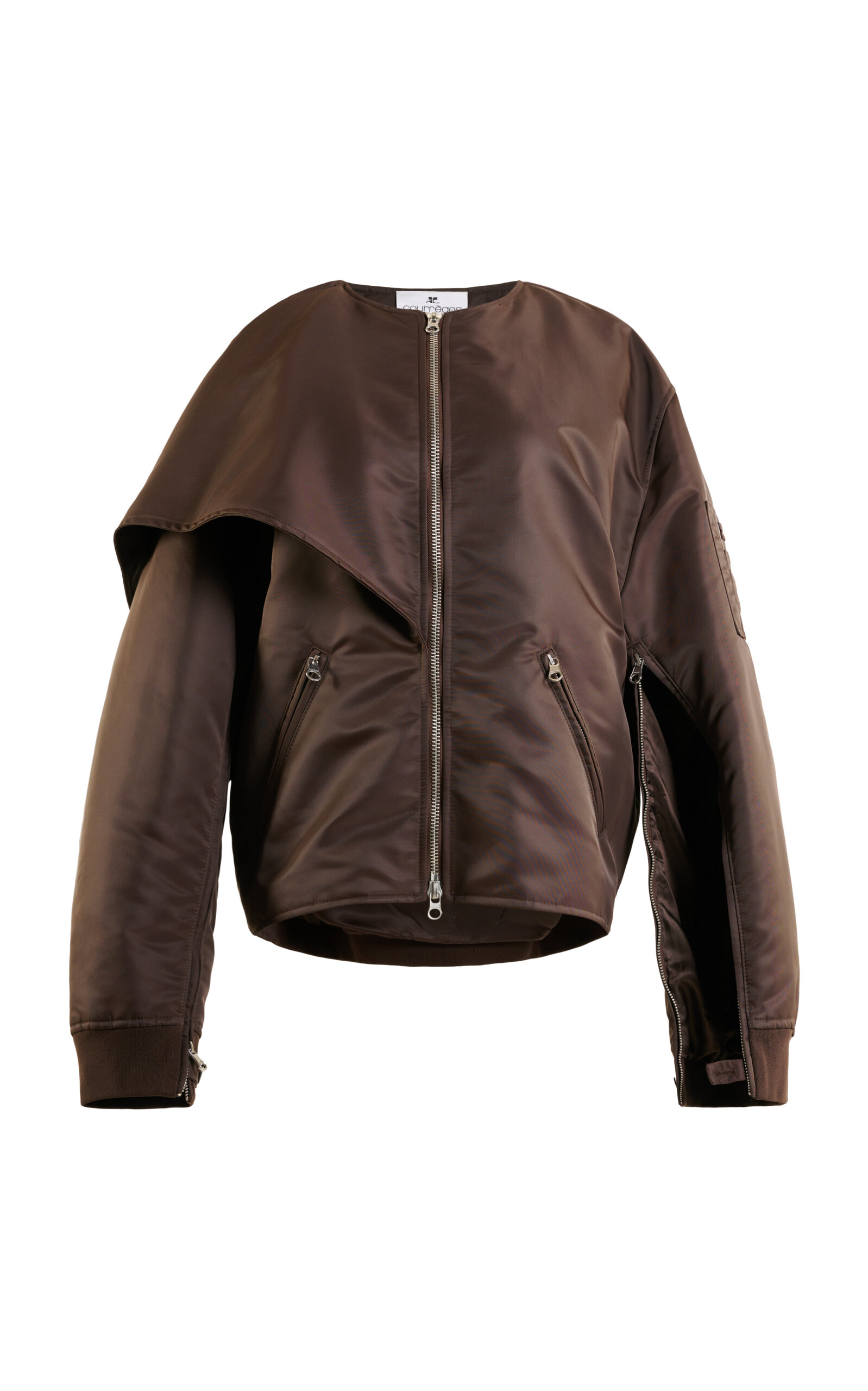 Courrèges Knot Nylon Bomber In Brown