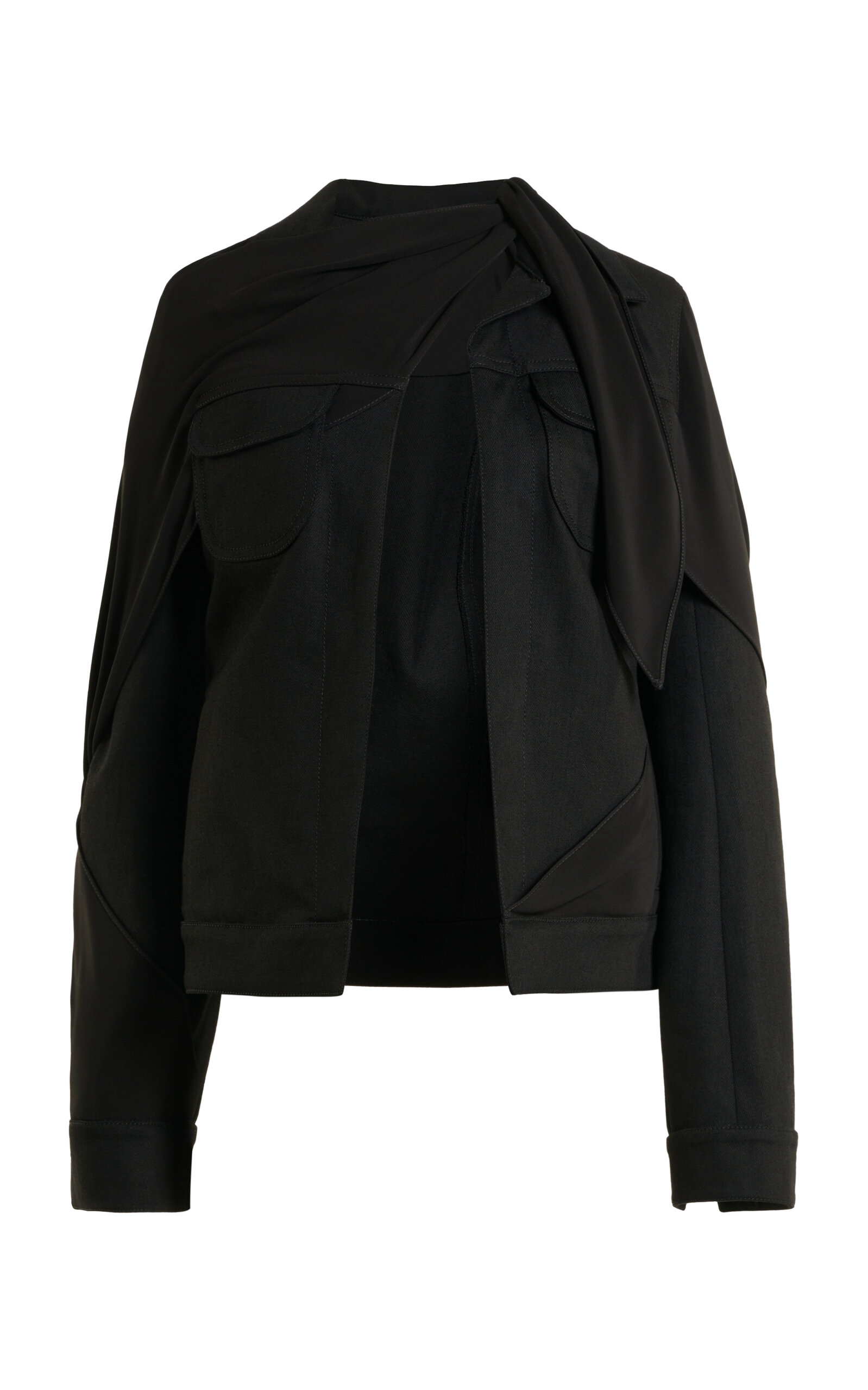 Courrèges Knot Bimaterial Trucker Jacket - Black