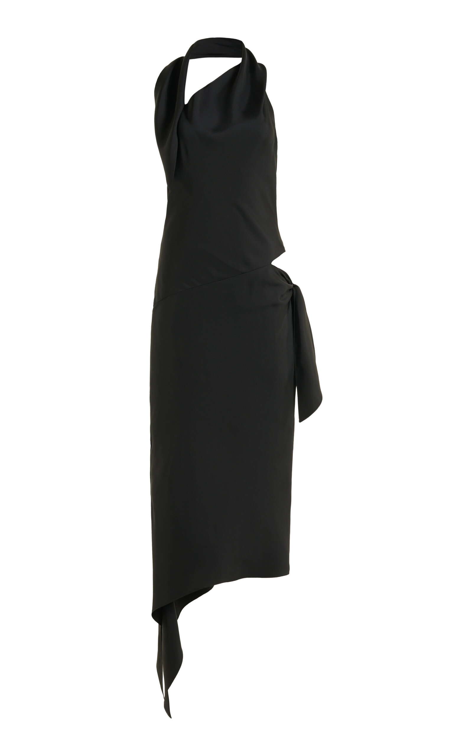 Courrèges Cutout Silk Midi Dress - Grey