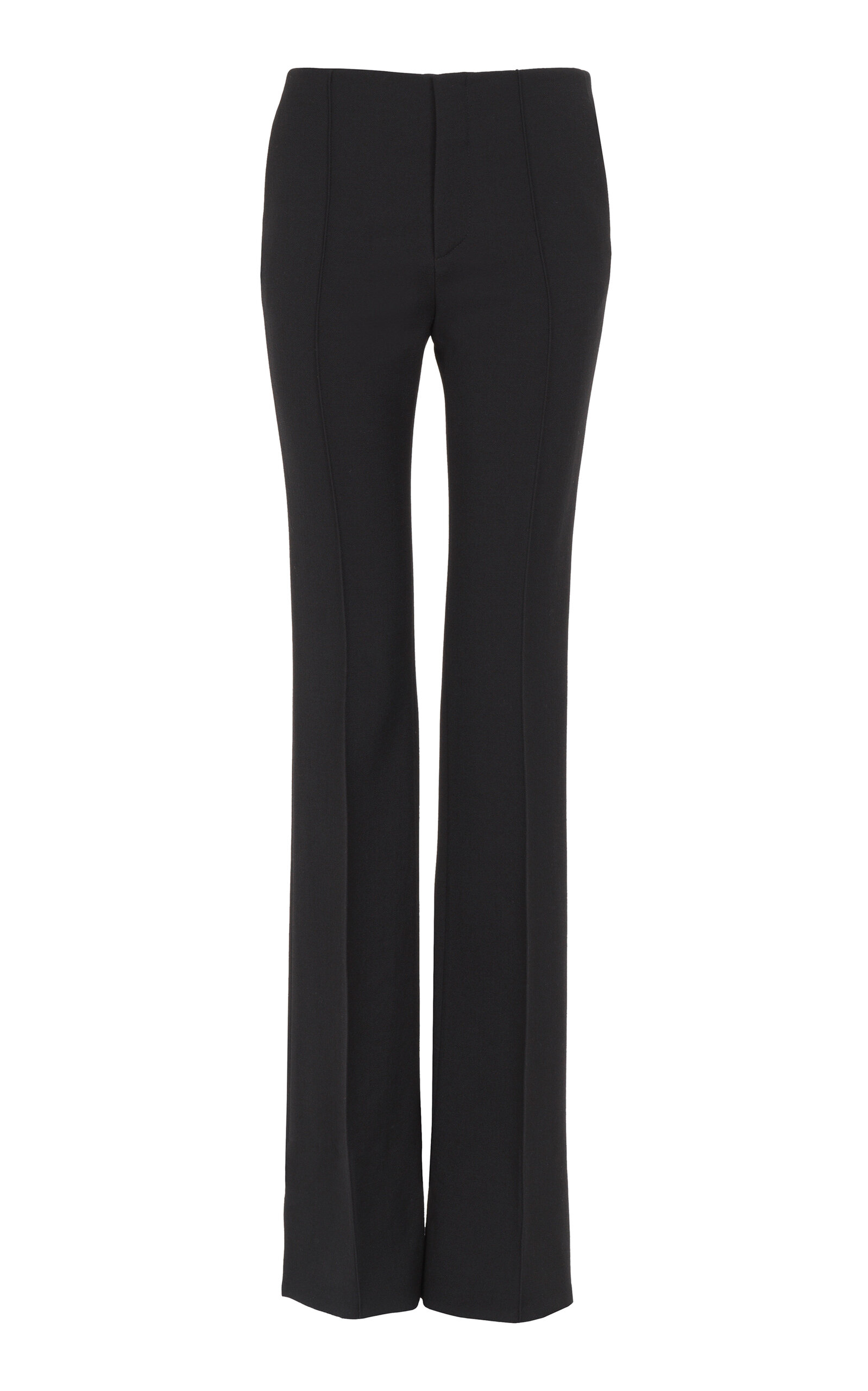 Chloé Broken-heel Low-rise Stretch-wool Pants In Black