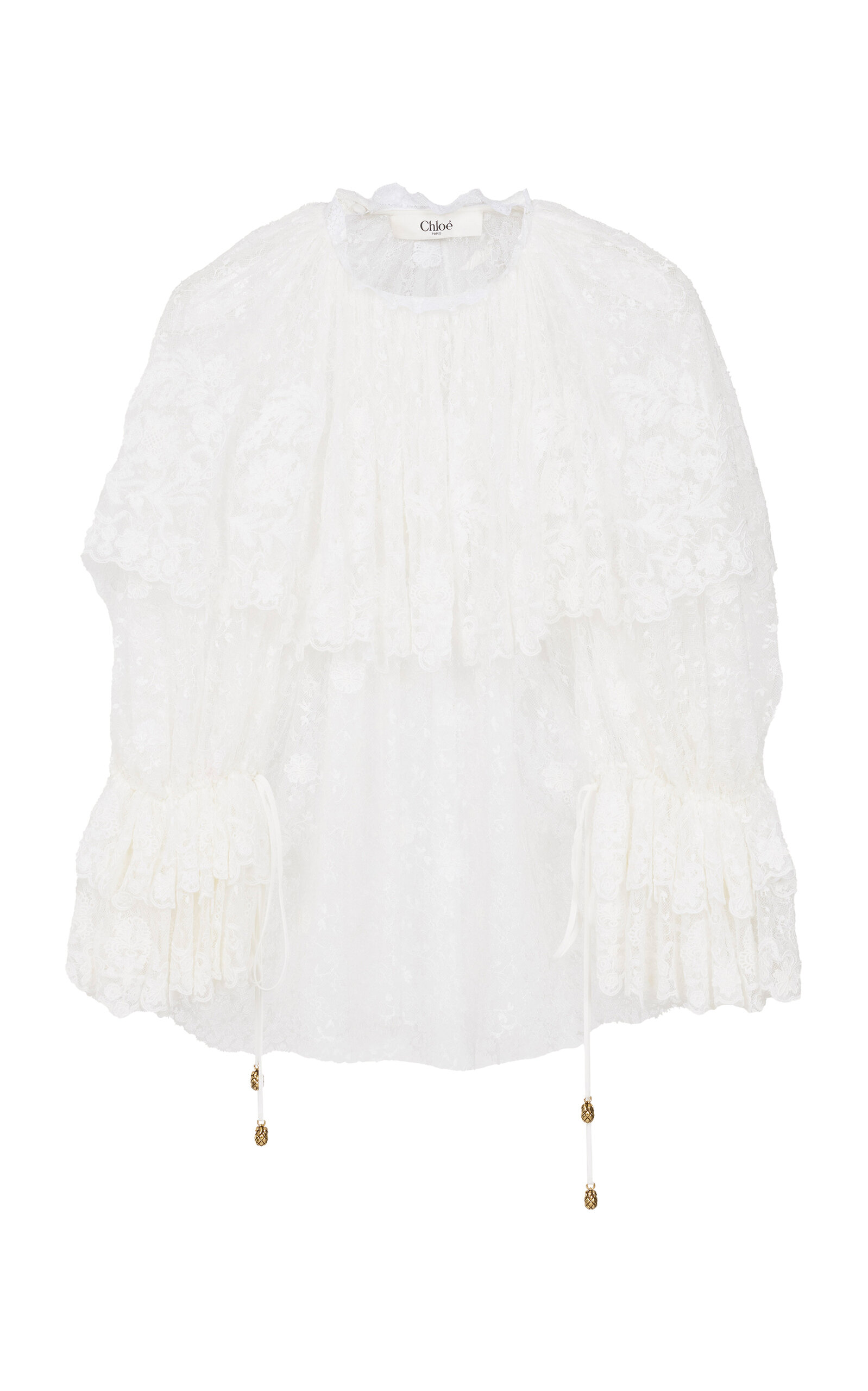 Chloé Floral Lace Embroidered Shirt In White