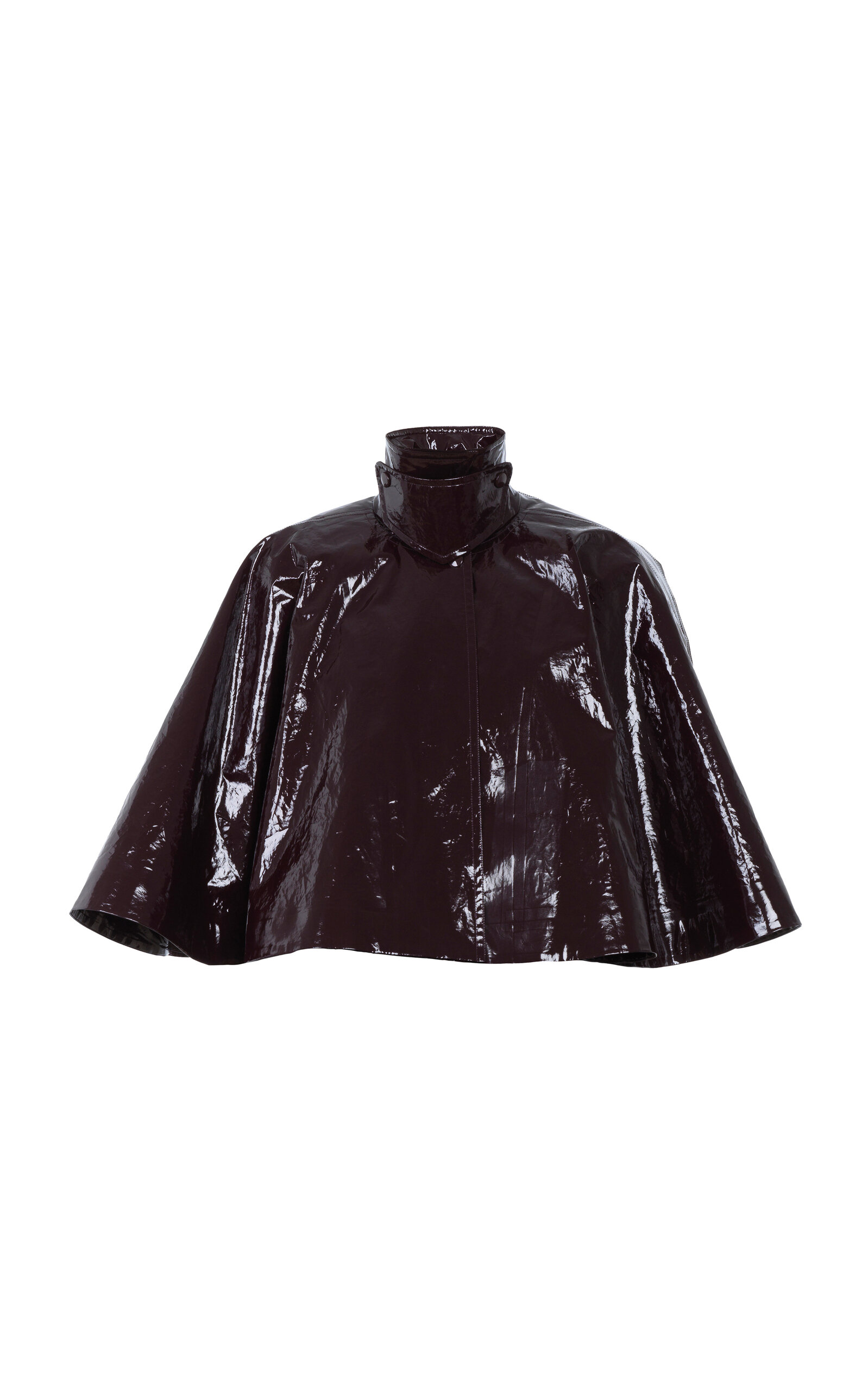 Chloé Short Brown Shiny Cotton Cape In Brown