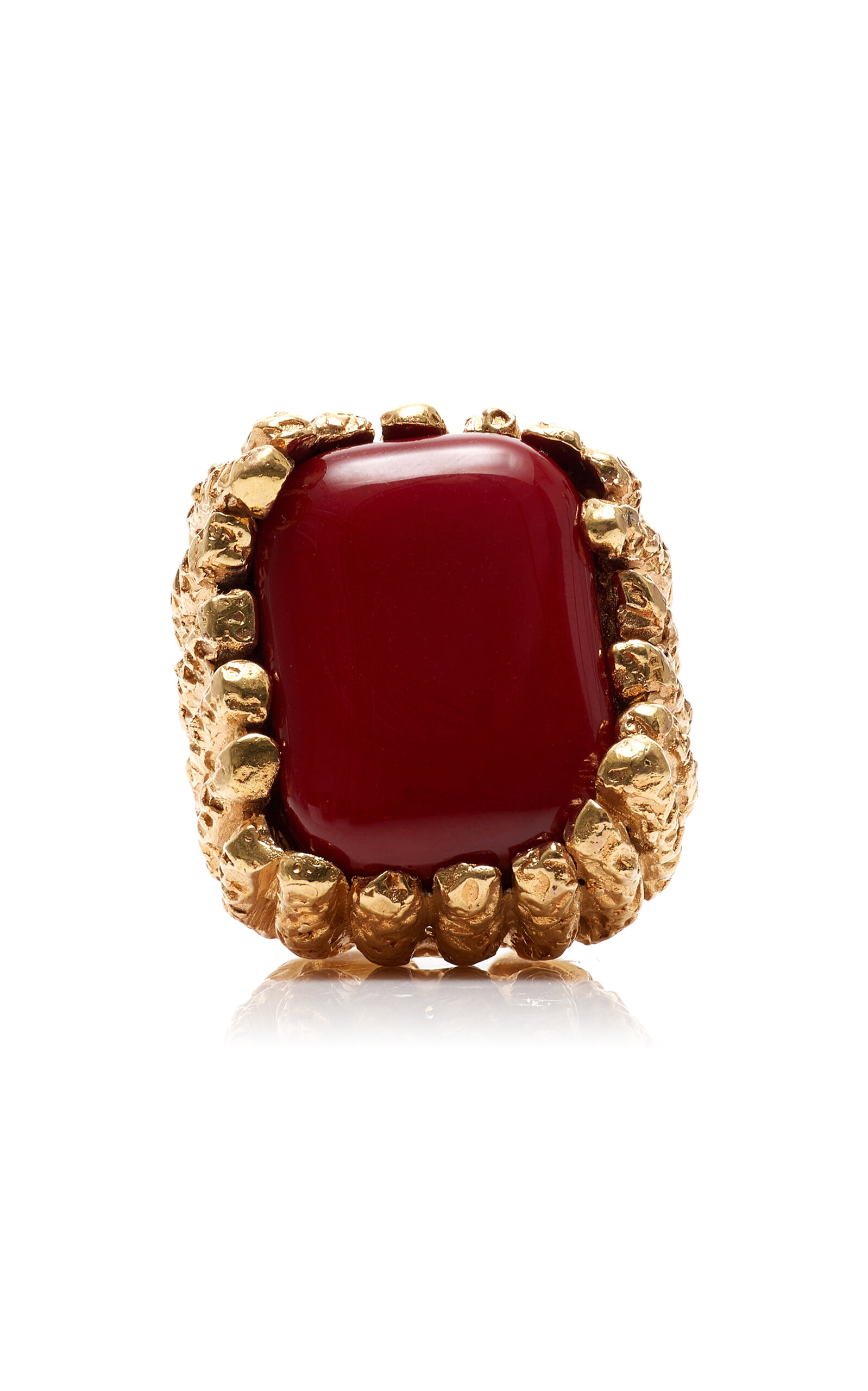 Paola Sighinolfi Bosco 18k Gold-plated Ring In Red