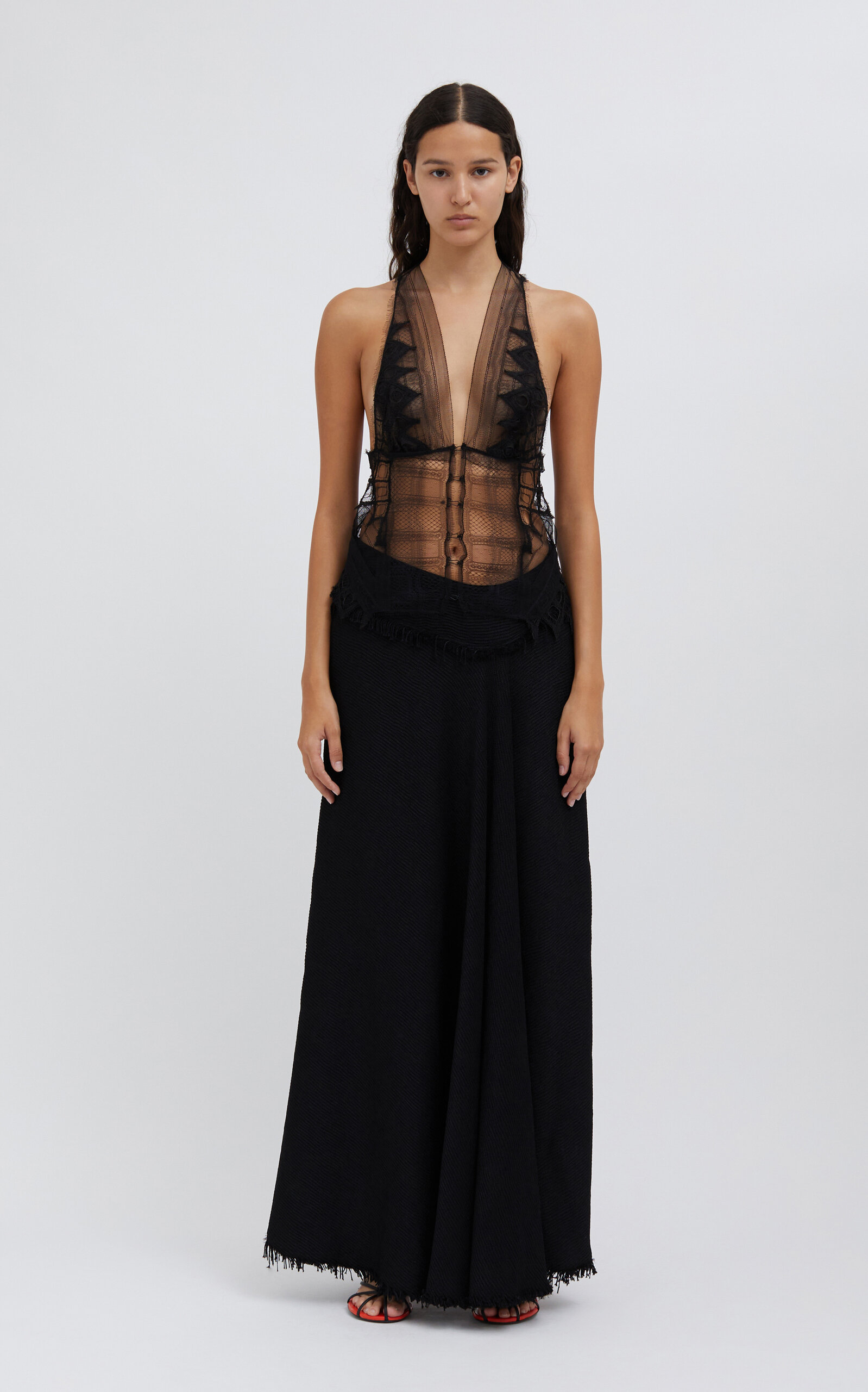 Christopher Esber Collage Lace Top In Black
