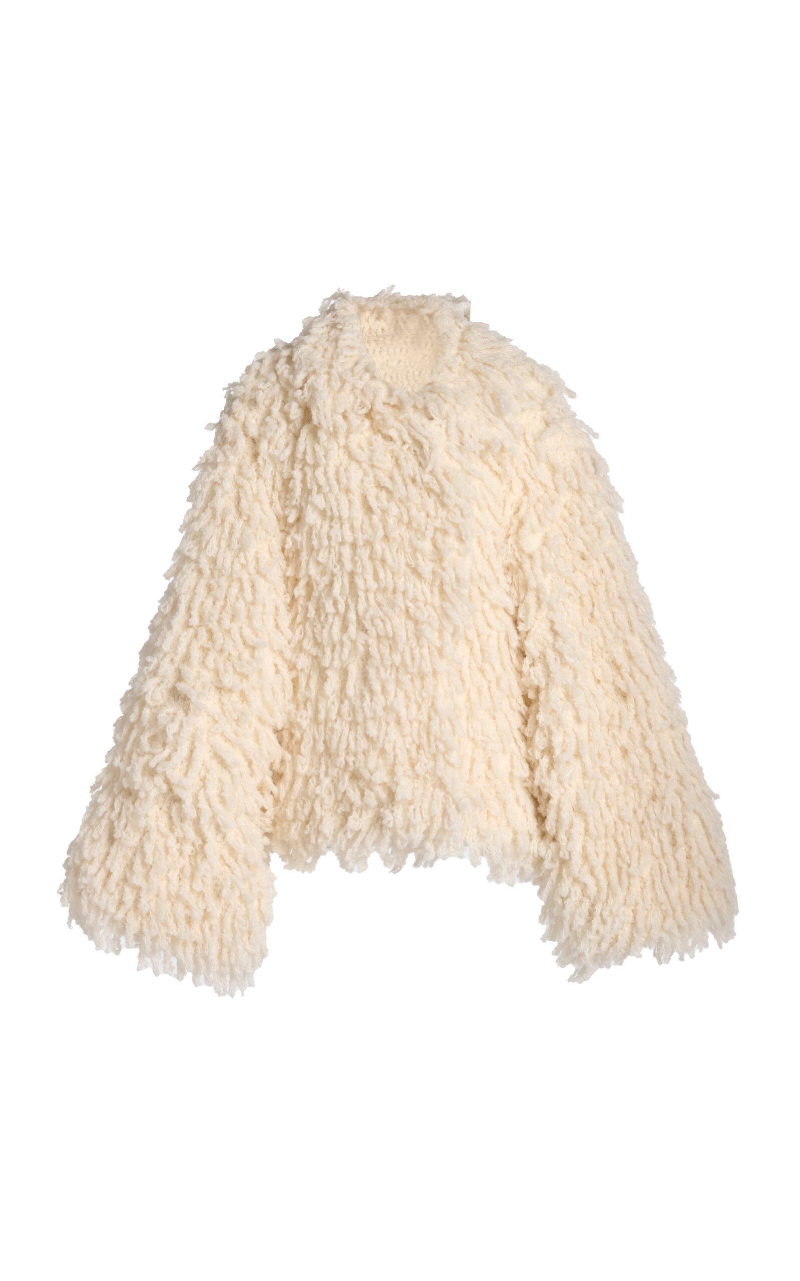 Christopher Esber Hand-crocheted Wool-blend Jacket In Ivory
