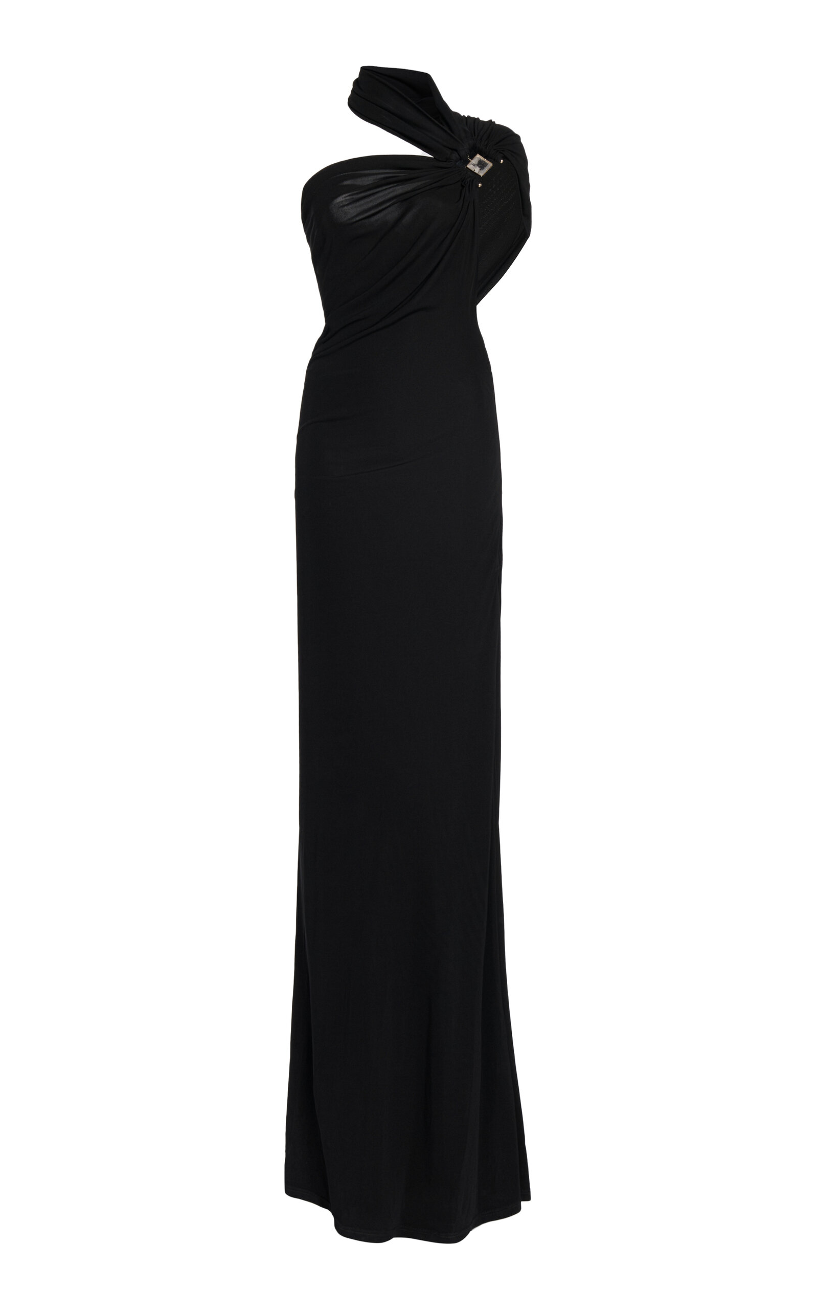 bezel quartz halter dress Christopher Esber Bezel Quartz Asymmetric Halter Top In Black
