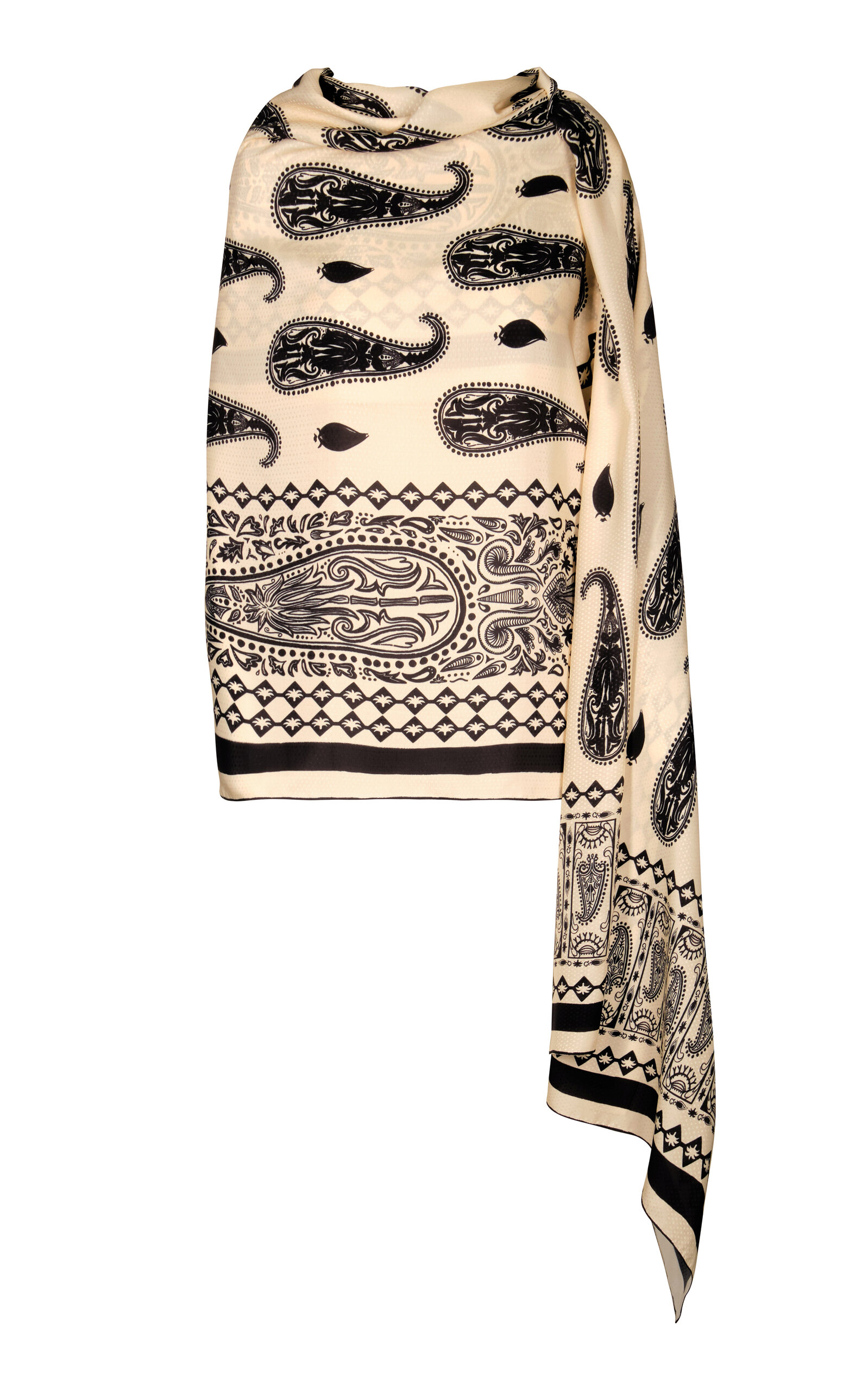 Johanna Ortiz Folk Whisper Printed Shawl In Neutral