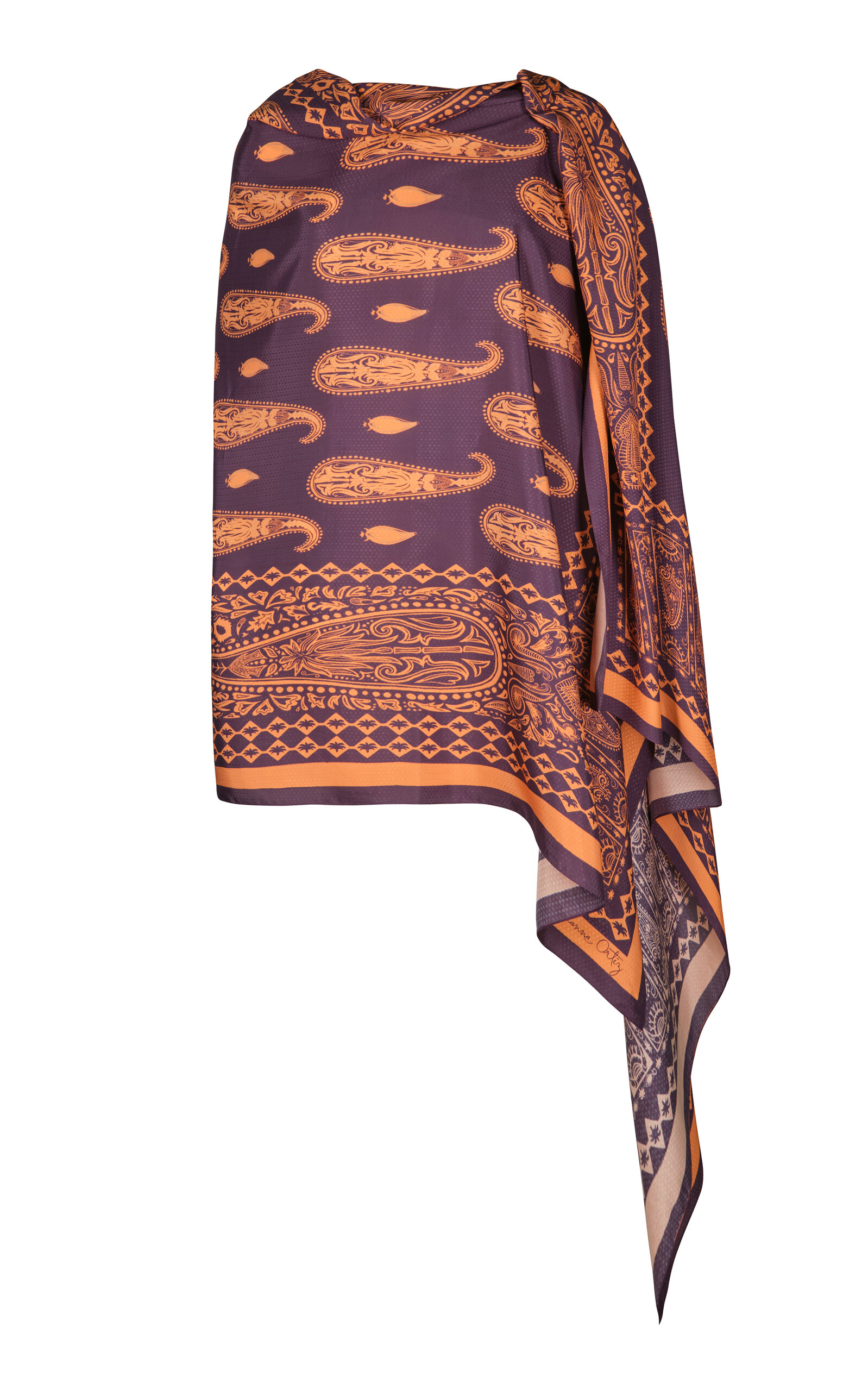 Johanna Ortiz Folk Whisper Printed Shawl In Purple