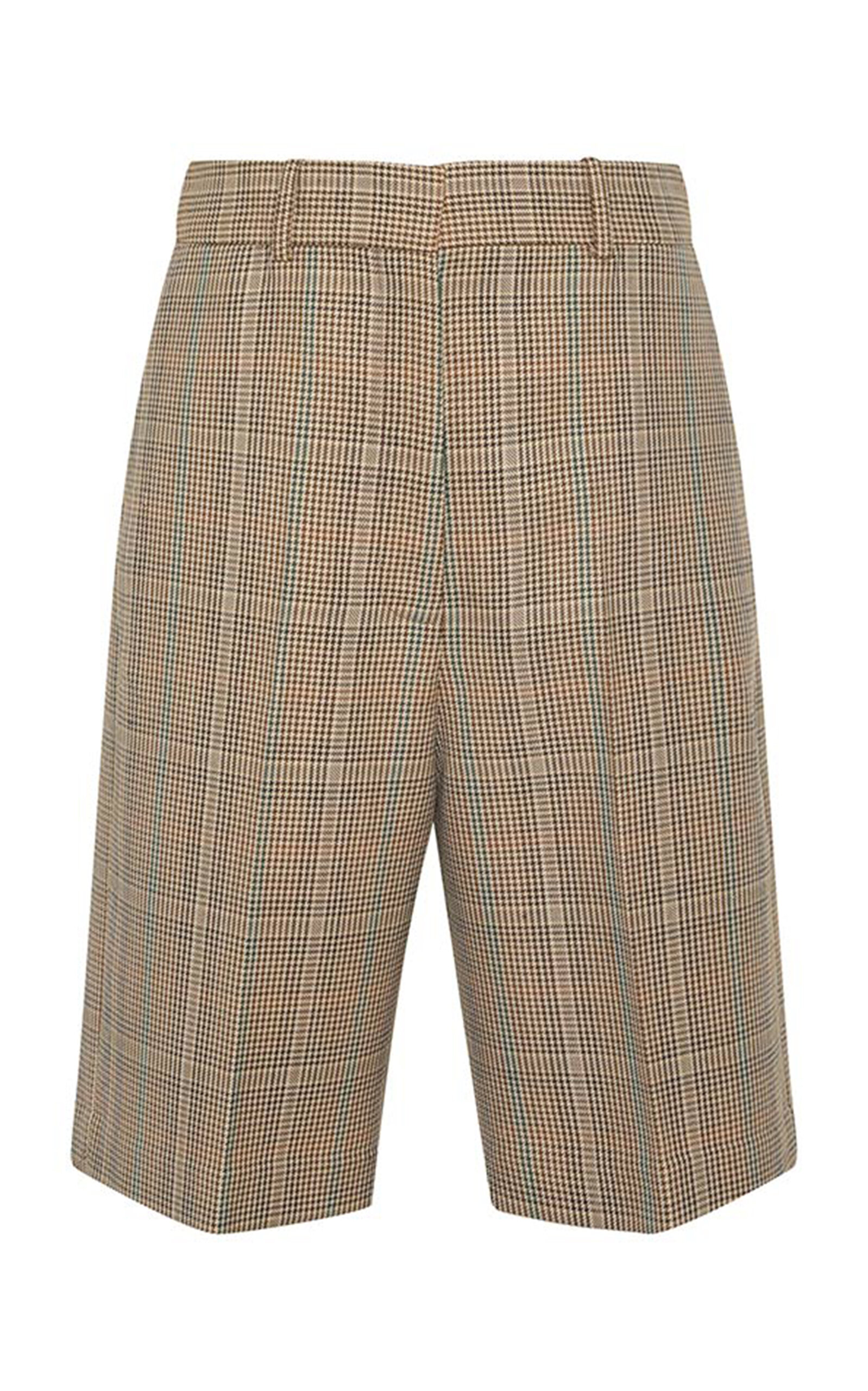 Zimmermann Eden Checked Wool-blend Shorts In Print