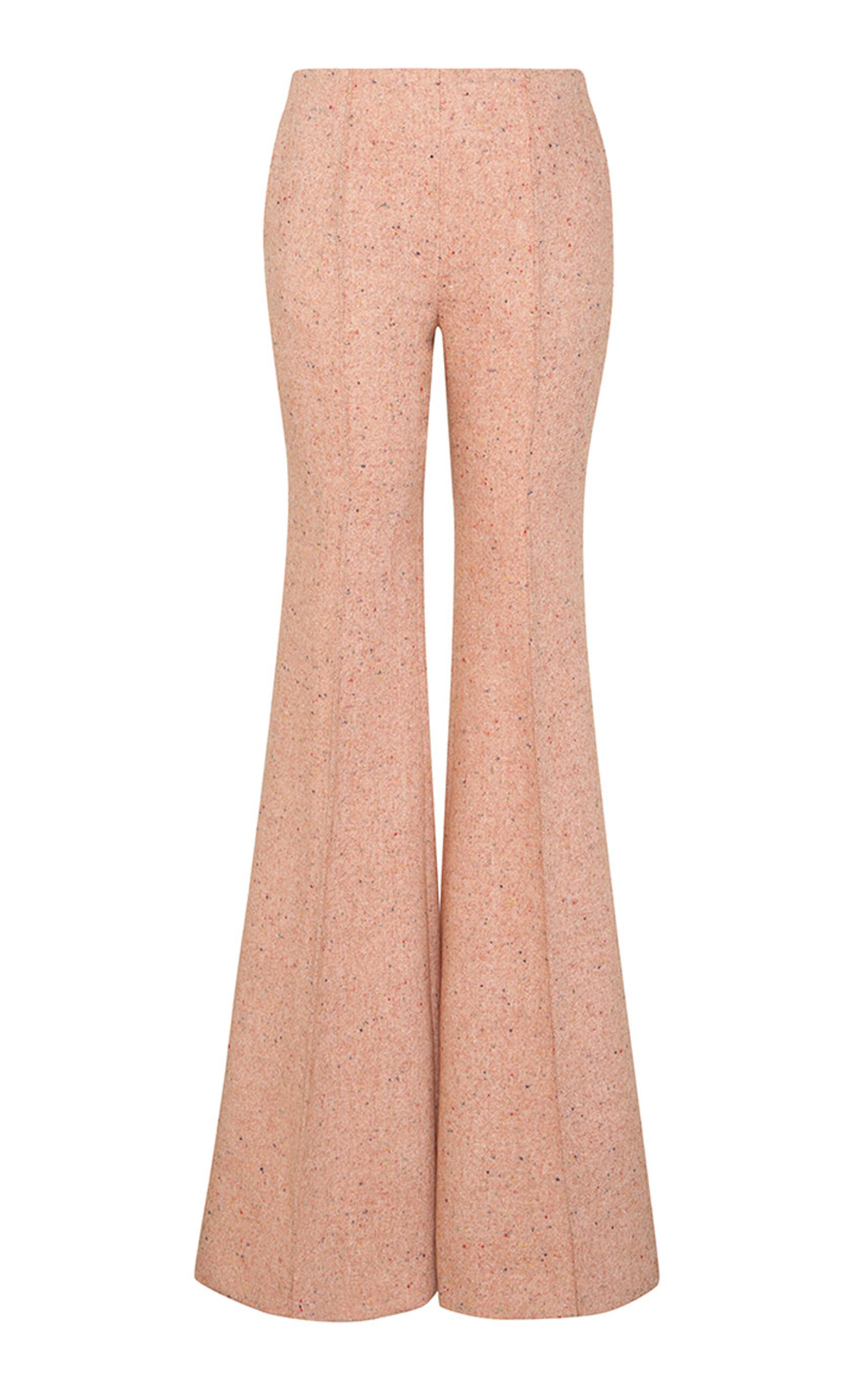 Zimmermann Illustration Wool-blend Melange Flare Pants In Red