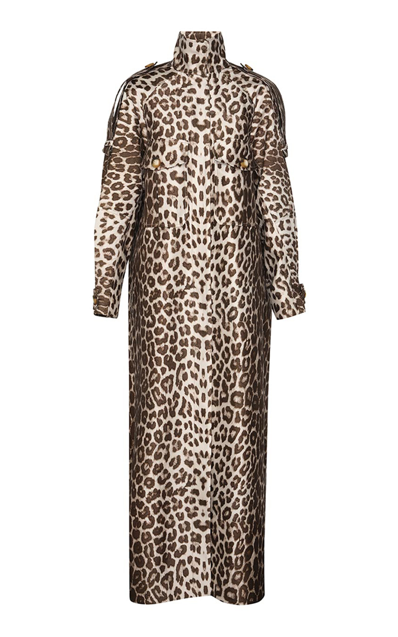 Zimmermann Illustration Leopard-print Wool-silk Anorak Coat