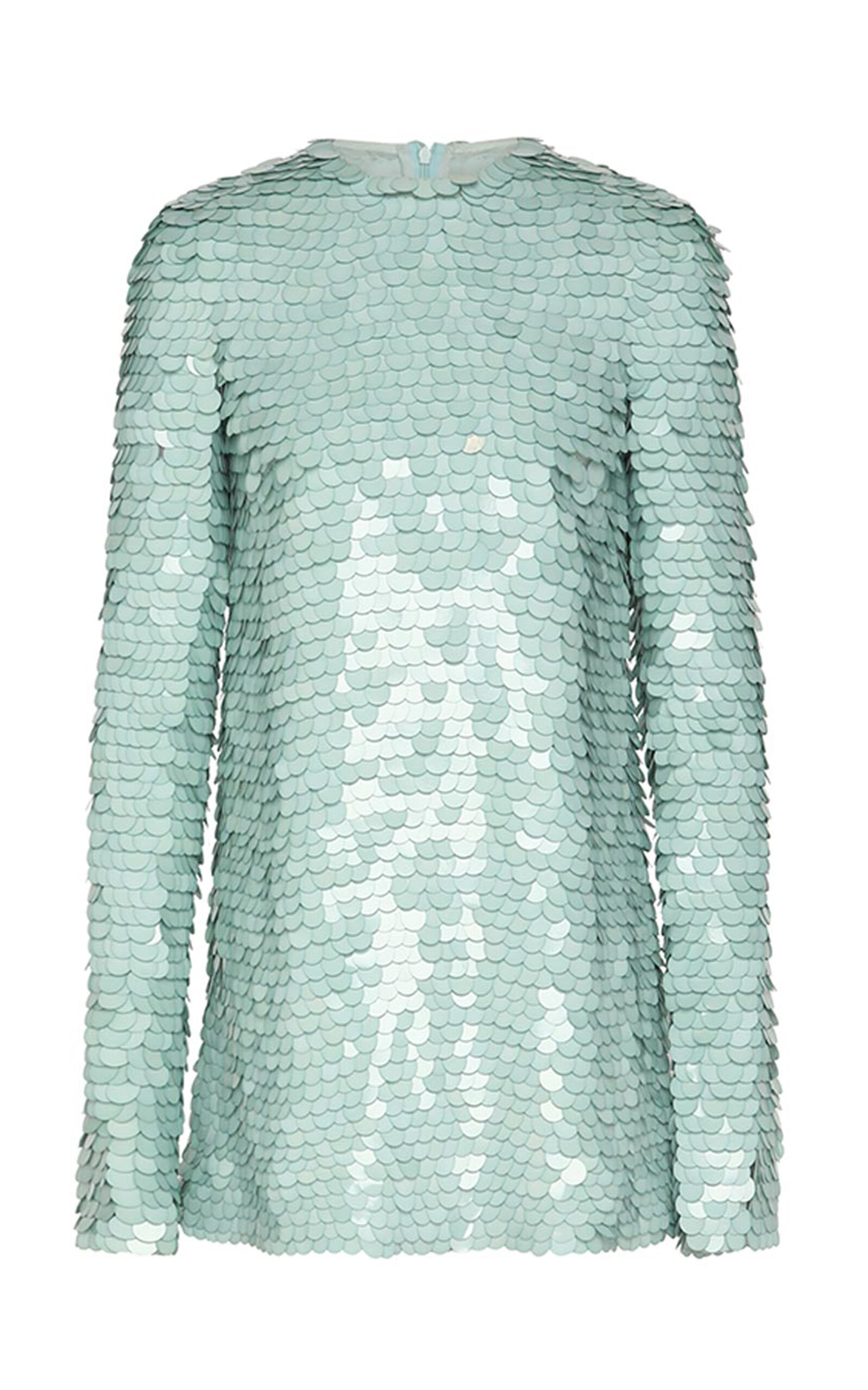 Zimmermann Eden Sequined Silk Mini Dress In Blue