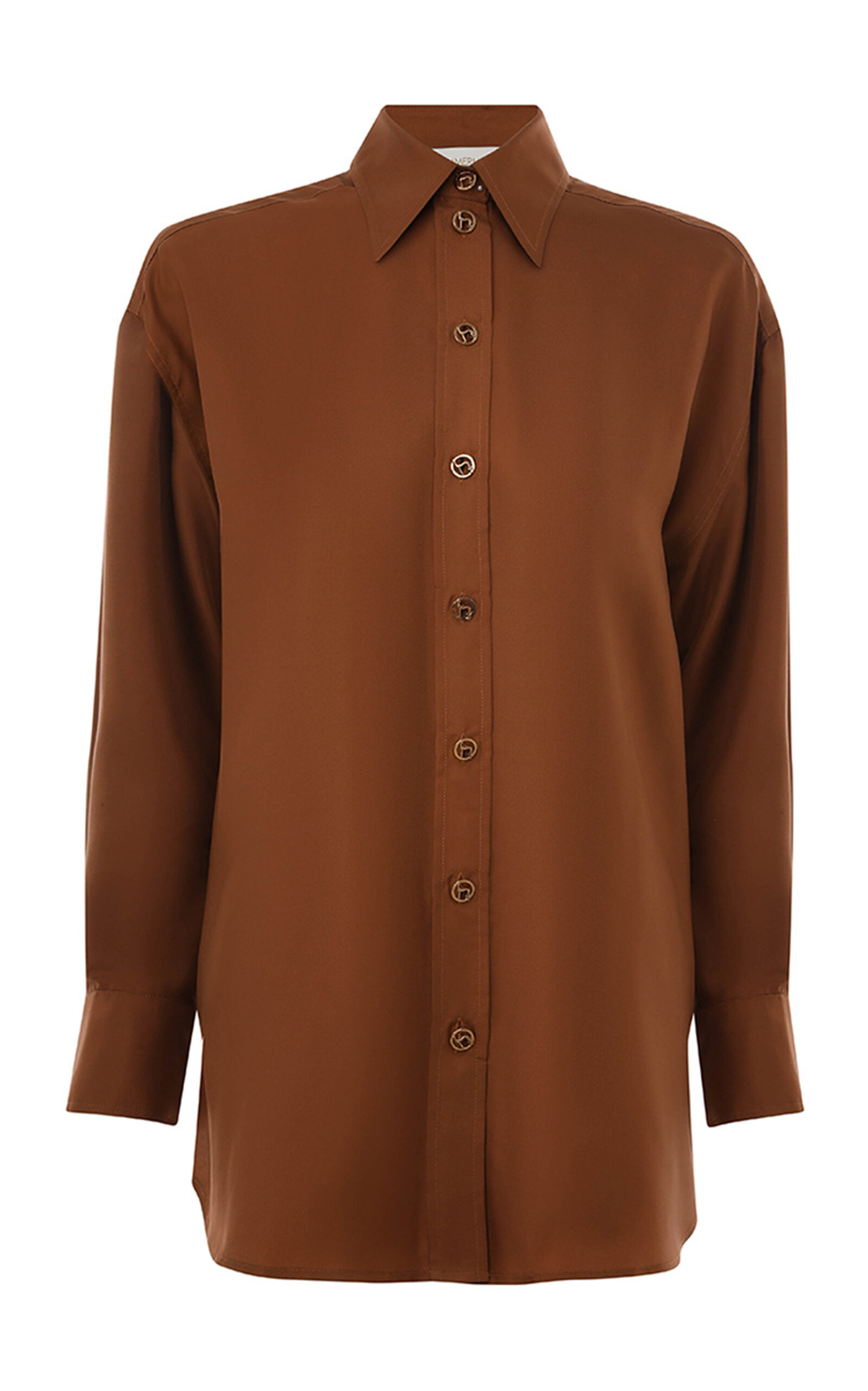 Zimmermann Silk Illustration Shirt In Brown