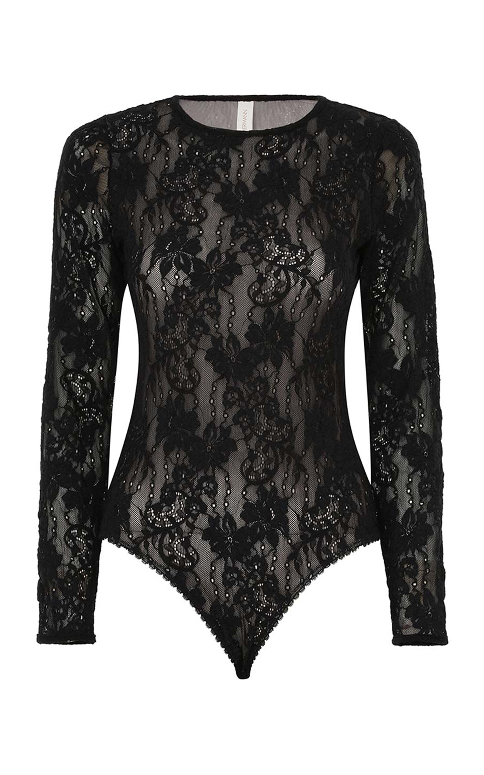 Zimmermann Stretch-lace Bodysuit In Black