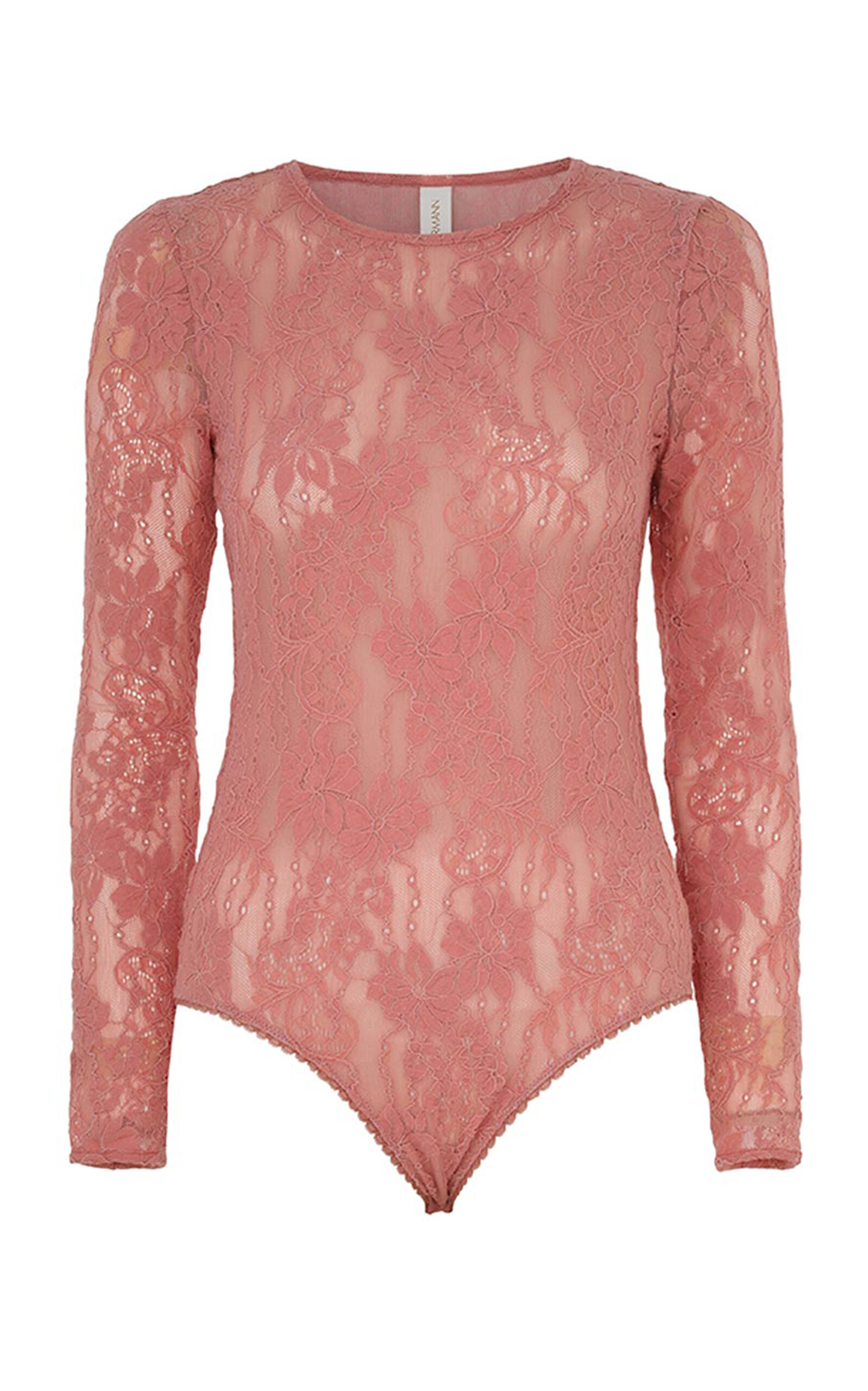 Zimmermann Stretch-lace Bodysuit In Pink