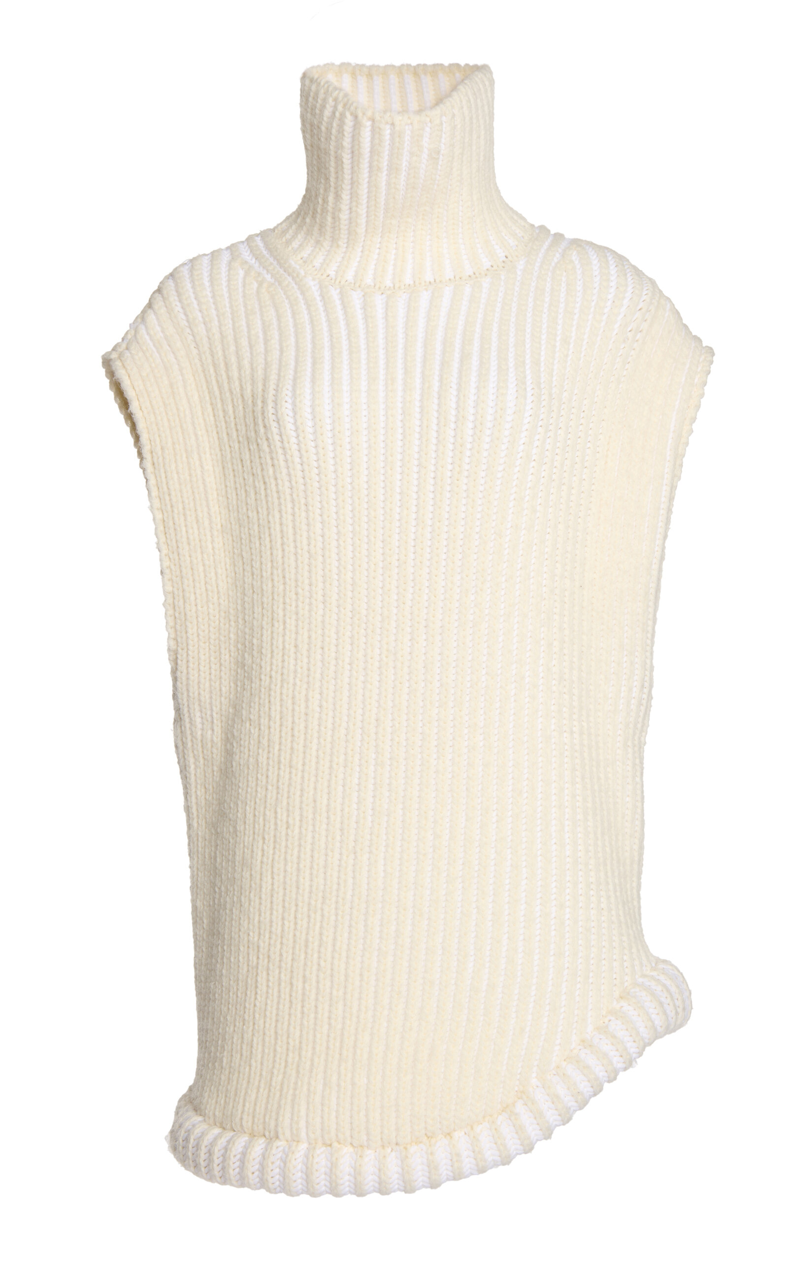 Victoria Beckham Wool High Neck Jumper In Ivory