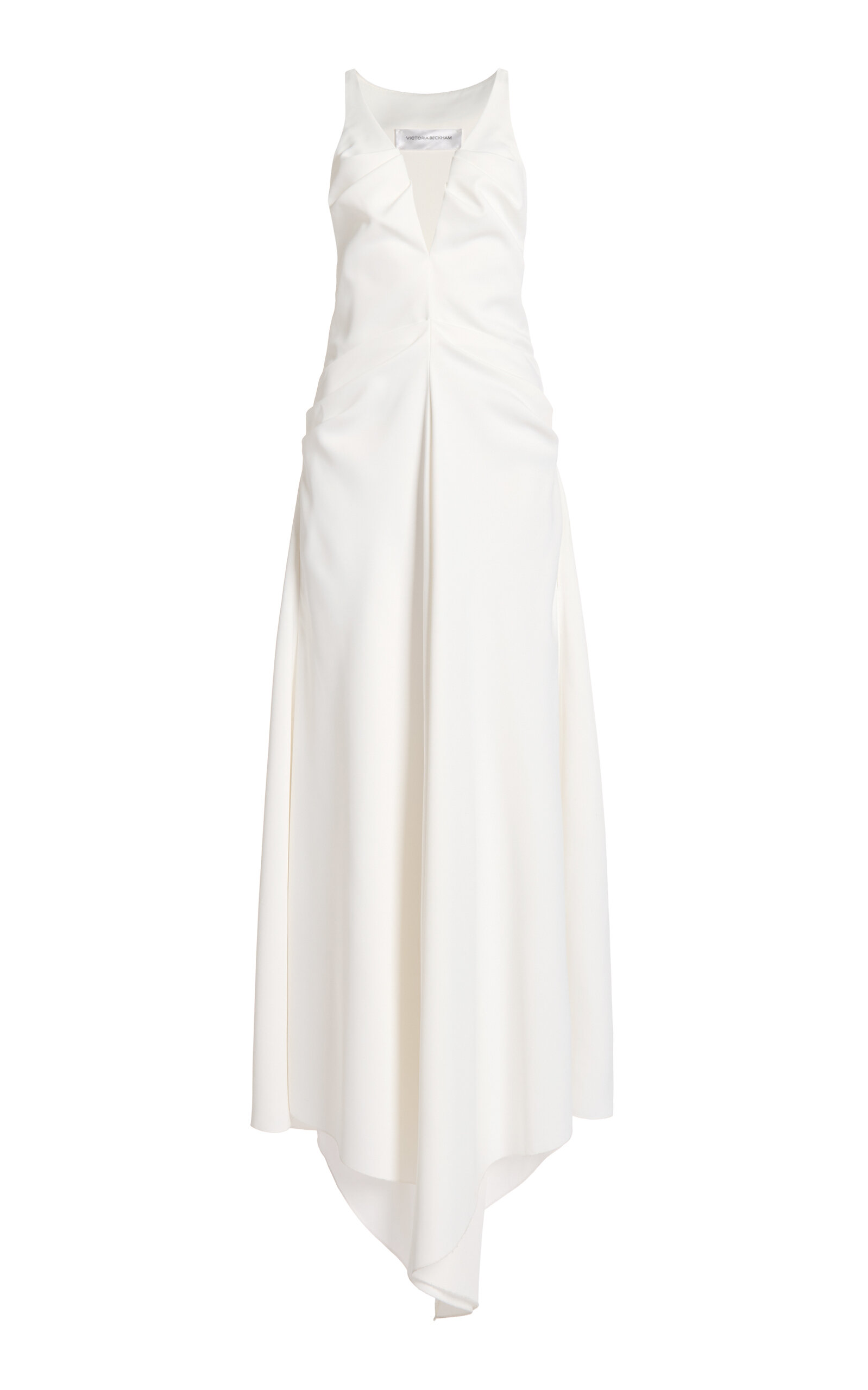 Victoria Beckham Racer Back Maxi Dress In White